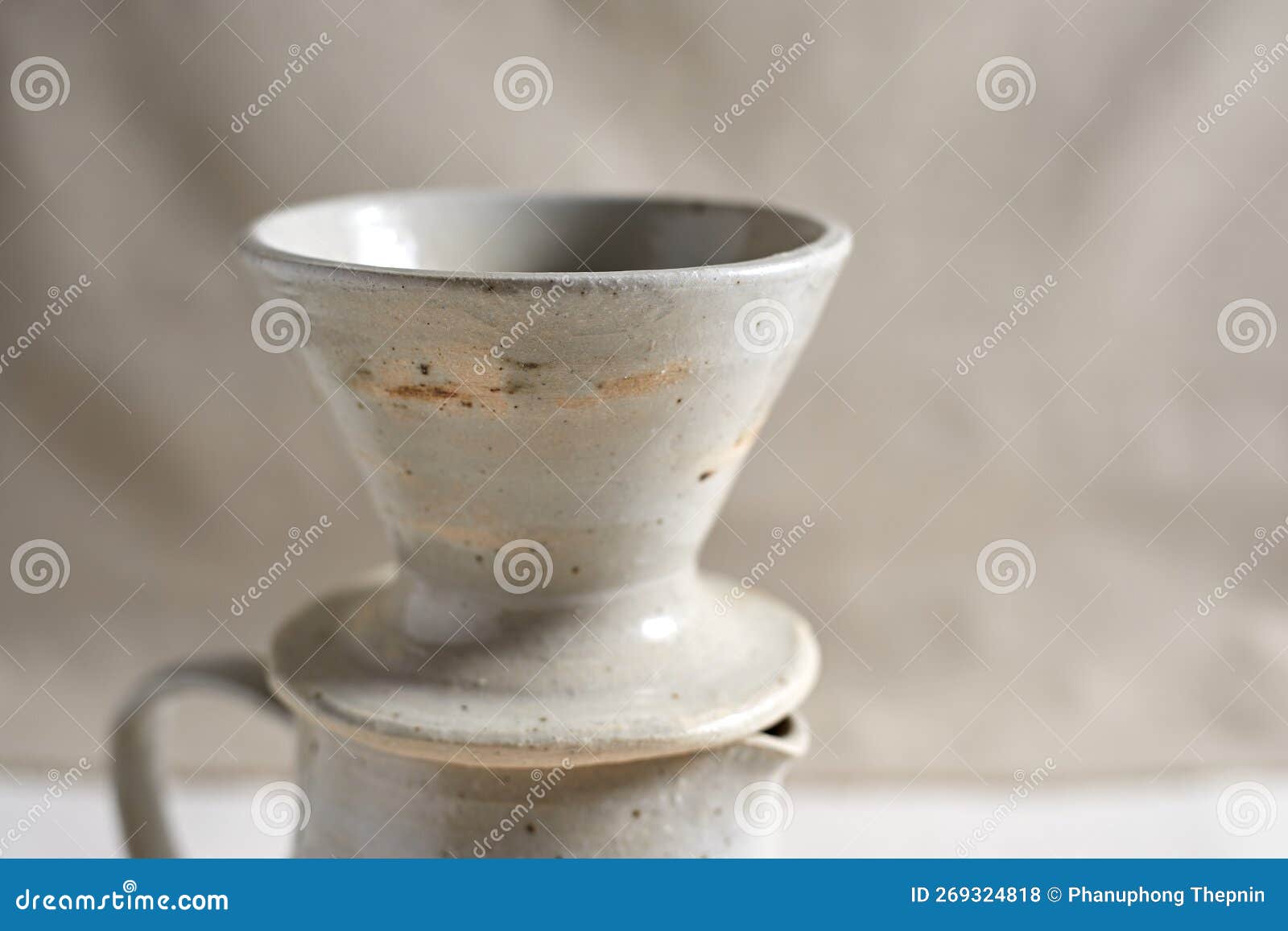 Handmade Coffee Dripper Ceramic Stock Photo Image of hipster, table