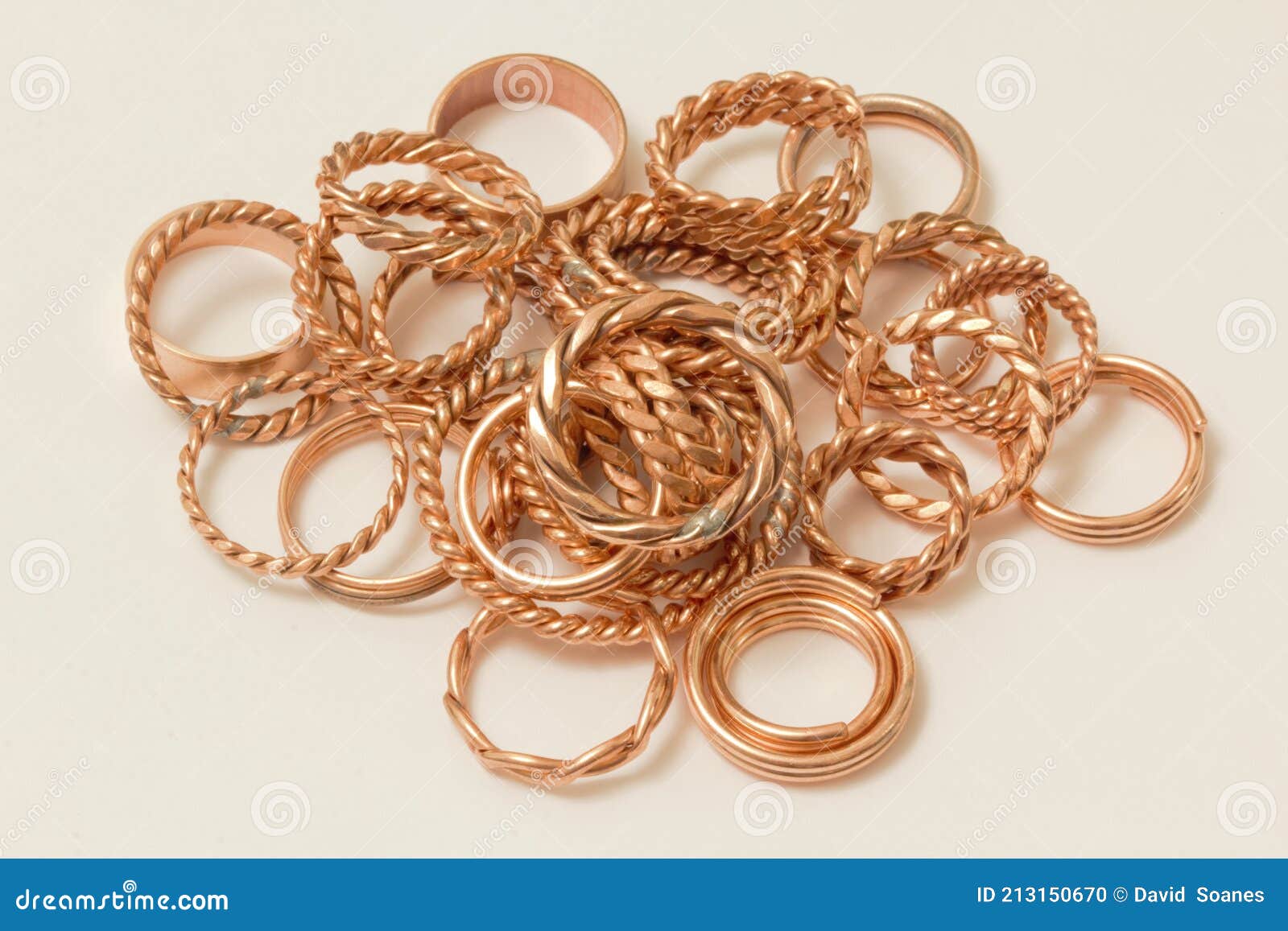 Handmade Copper Rings Styles - Stock Photo Stock Photo - Image of circle,  iron: 213150742