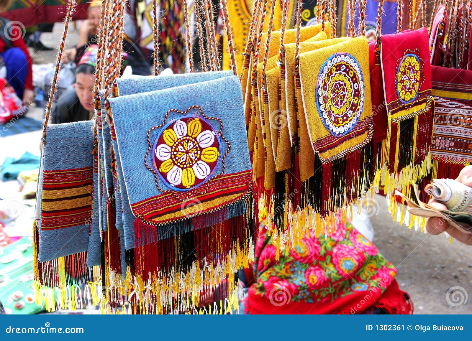 Handmade decorative bags stock image. Image of object 1302361