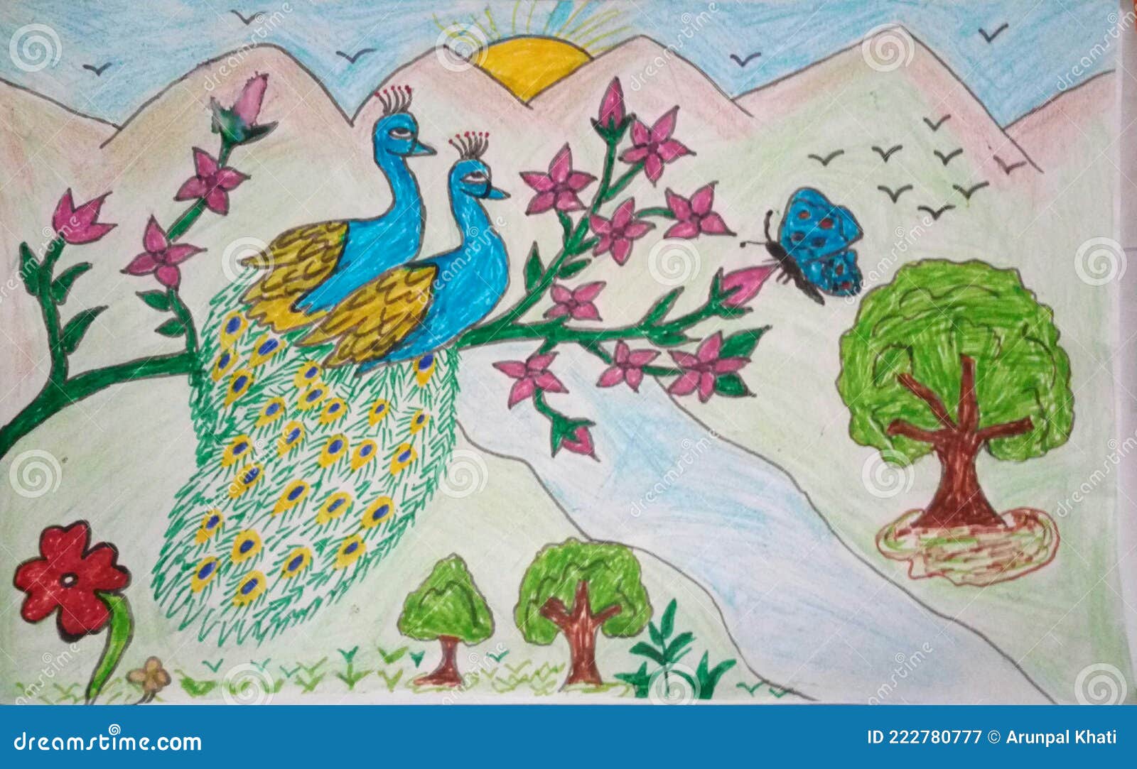 Art Projects for Kids - Learn how to draw a peacock with its feathers on  full display. The shapes are simple so students of all ages can enjoy  drawing one. https://artprojectsforkids.org/draw-a-peacock/ #howtodraw #