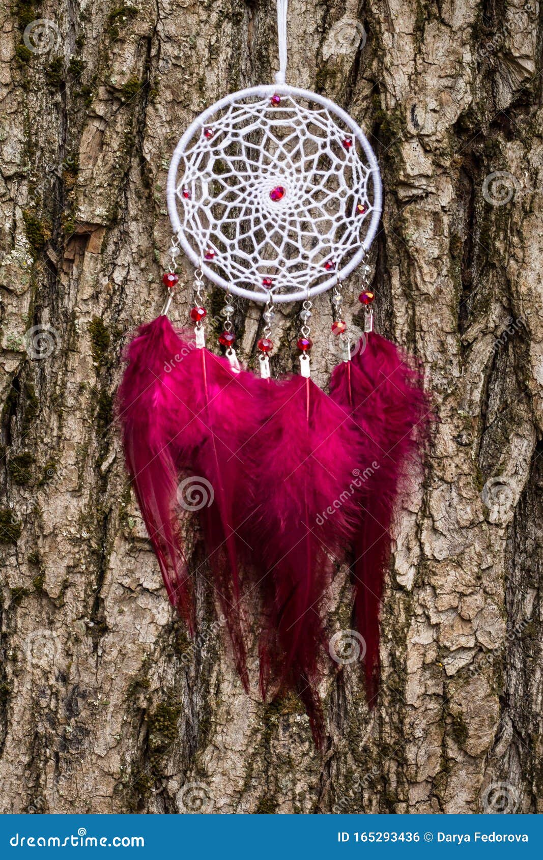 Handmade Dream Catcher with Feathers Threads and Beads Rope Hanging