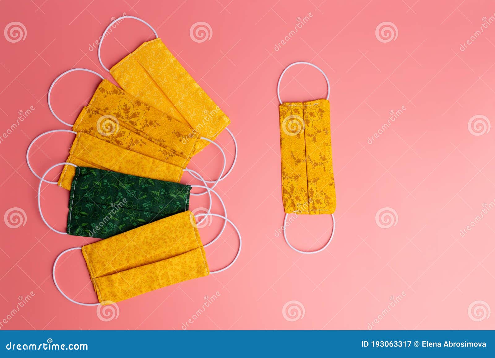 Handmade Face Protective Masks, Reusable Fabric Face Masks Stock Image