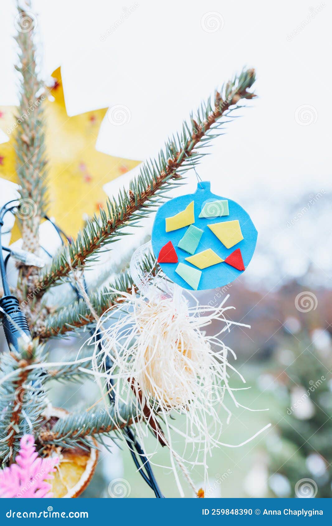 DIY Handmade Paper Decoration On Christmas Tree Stock Photo Image Of diy-handmade-paper-decoration-on-christmas-tree-stock-photo-image-of