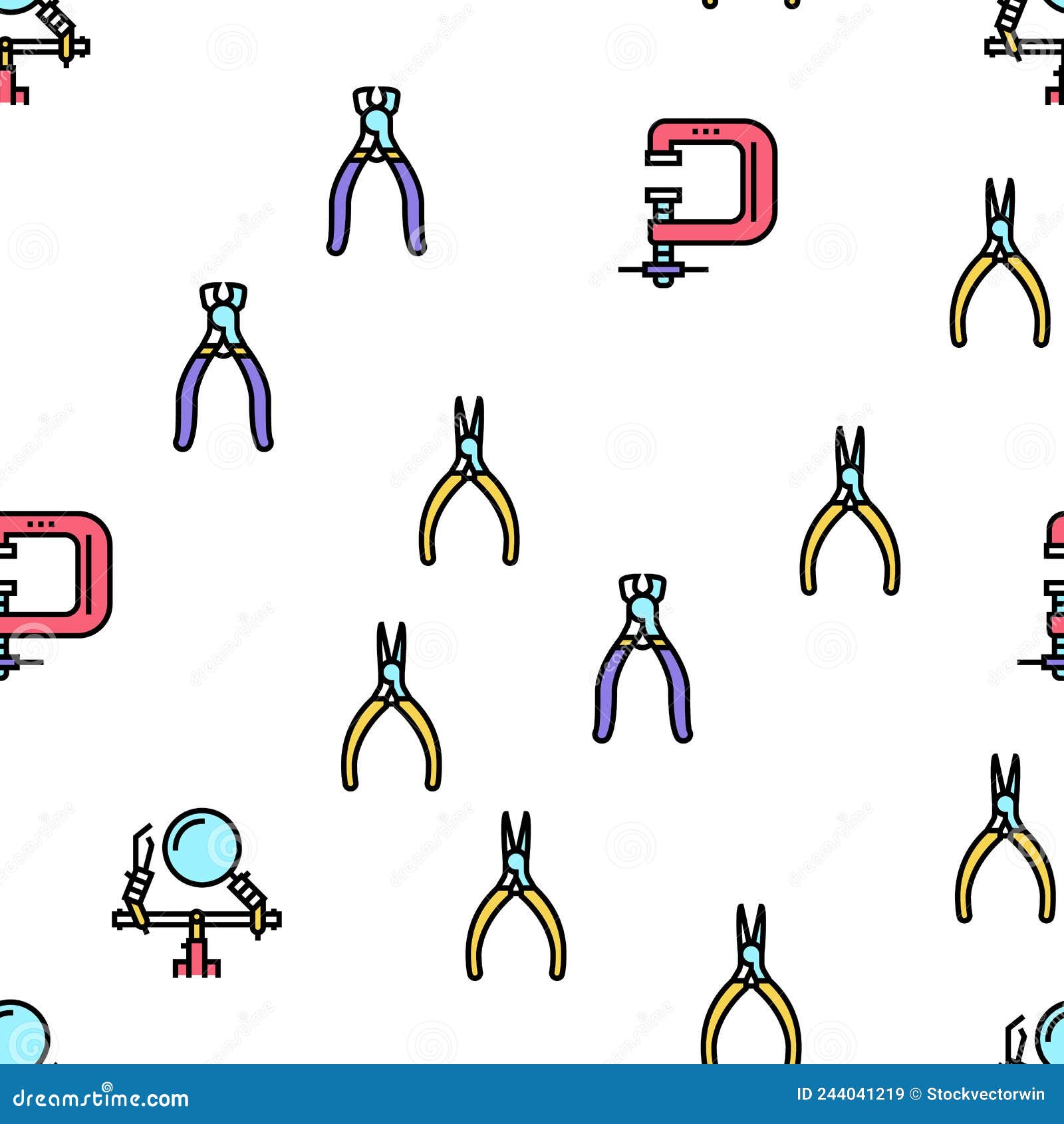 Handmade Jewellery Vector Seamless Pattern Stock Vector - Illustration
