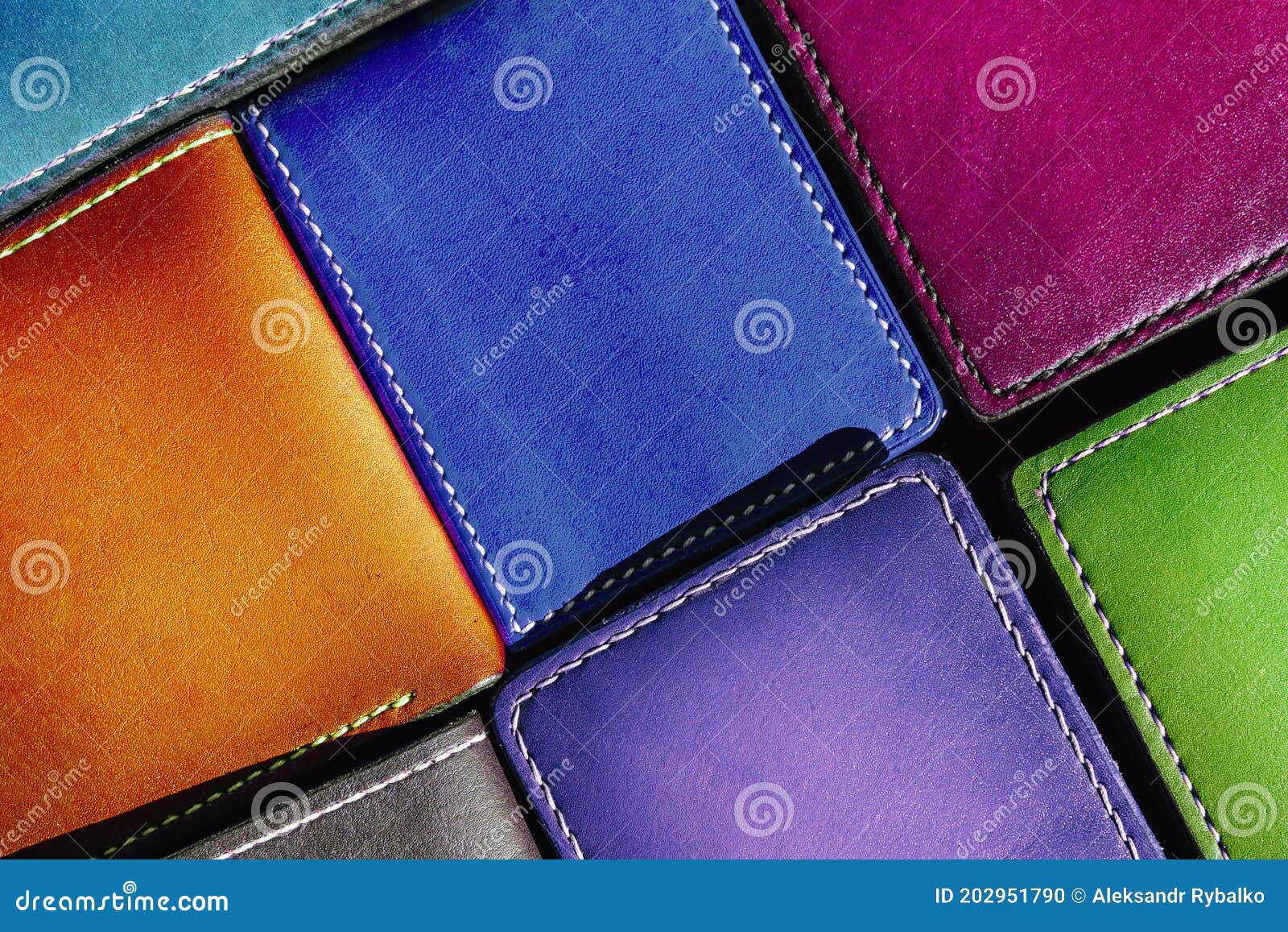 Handmade Leather Men`s Wallet. Multi-colored Texture Stock Photo ...