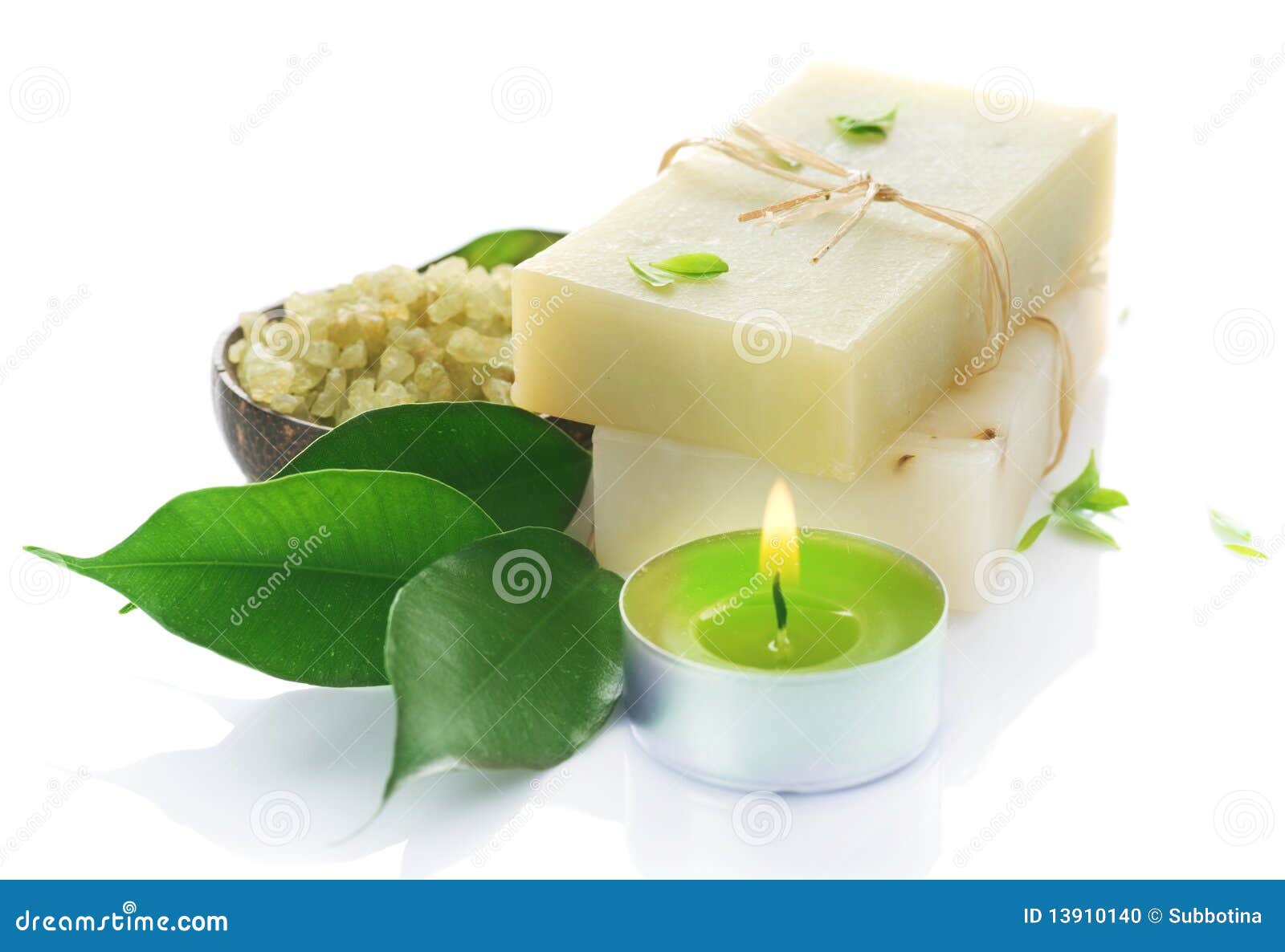 Handmade Natural Soap Bars Isolated On A White Background