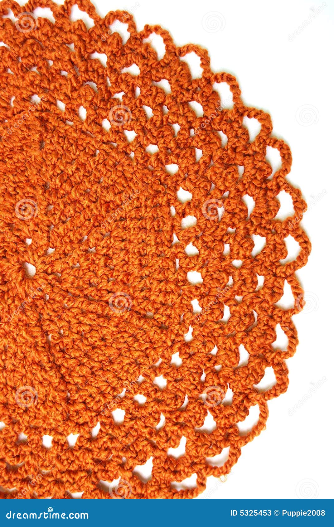 handmade orange crochet doily