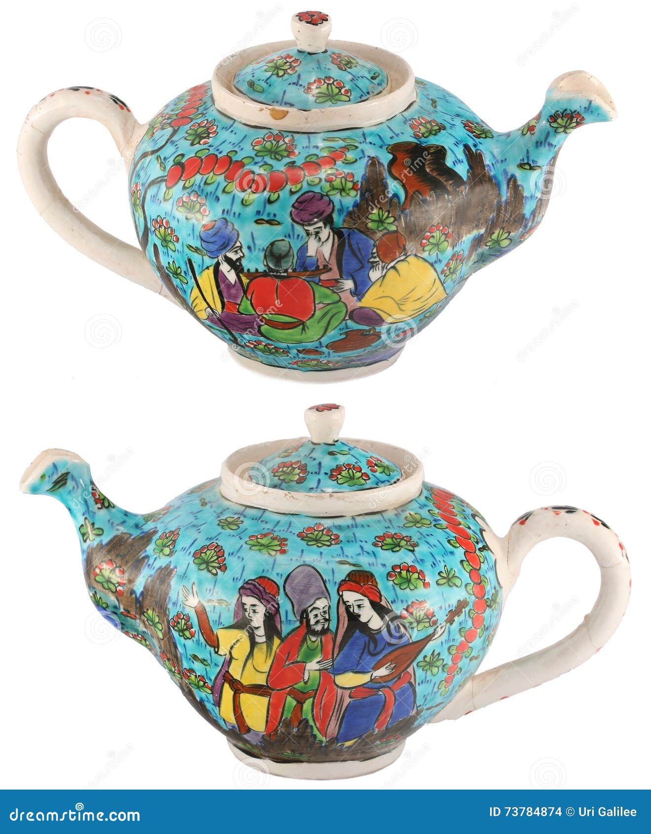 Handmade painted kettle stock photo. Image of ceramic 73784874