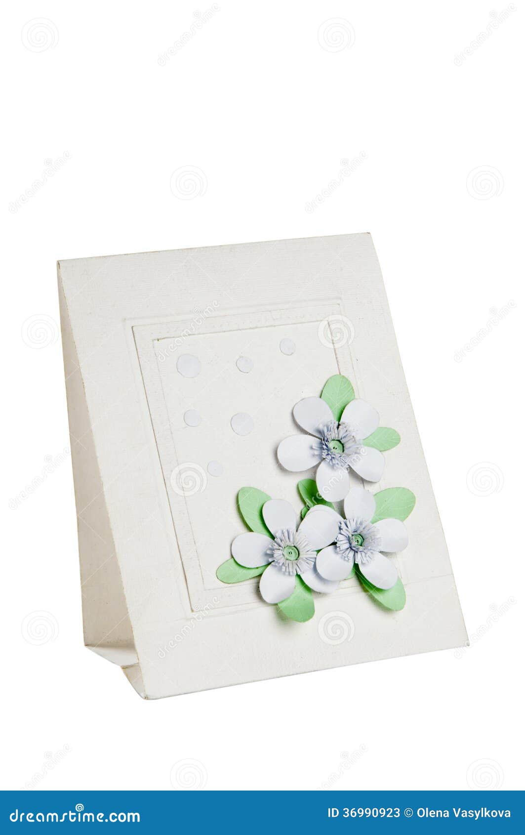 Handmade Postcard Decorated with Flowers Stock Image Image of present