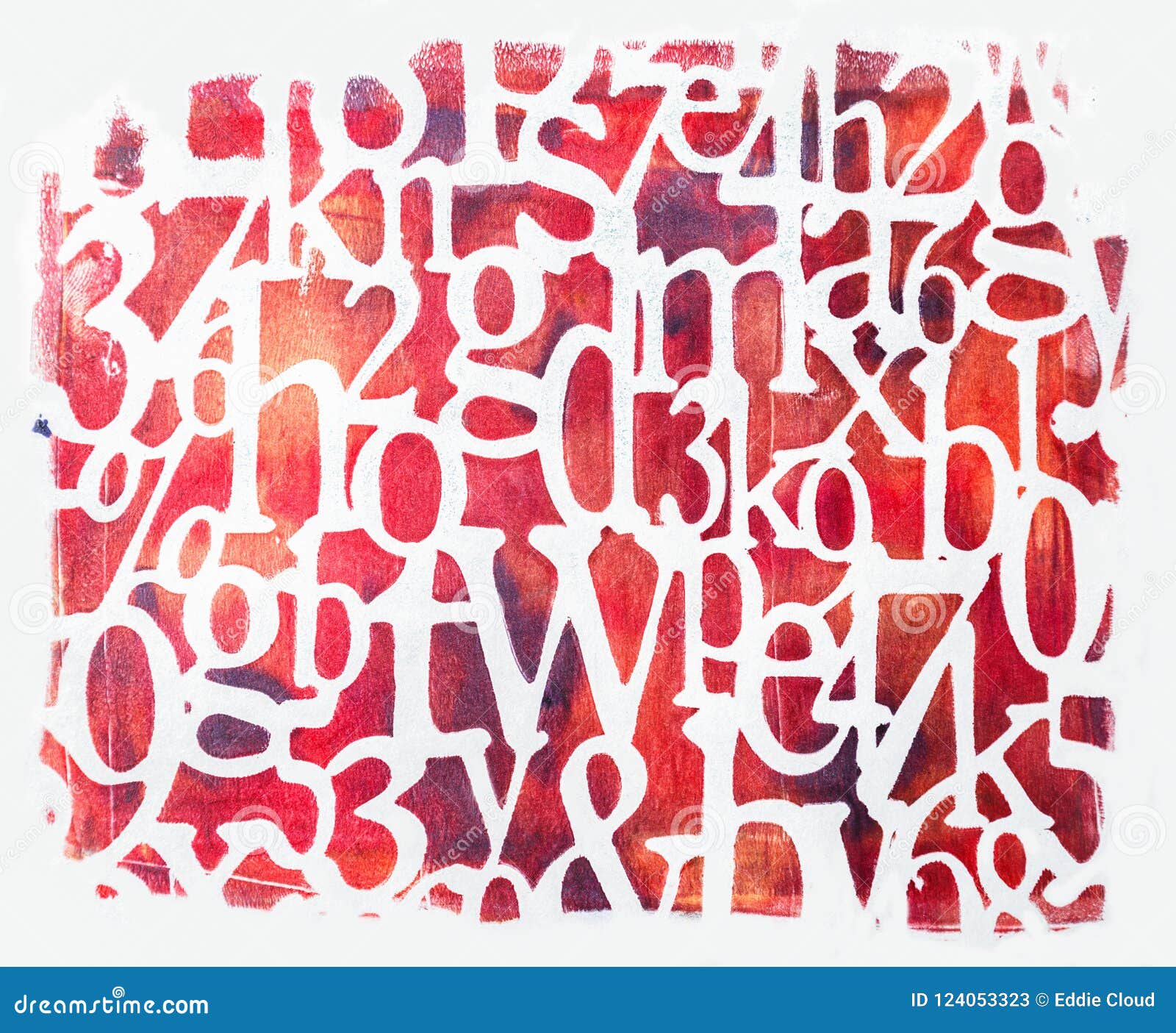 Handmade Red Fonts Isolated on White Background Stock Image Image of