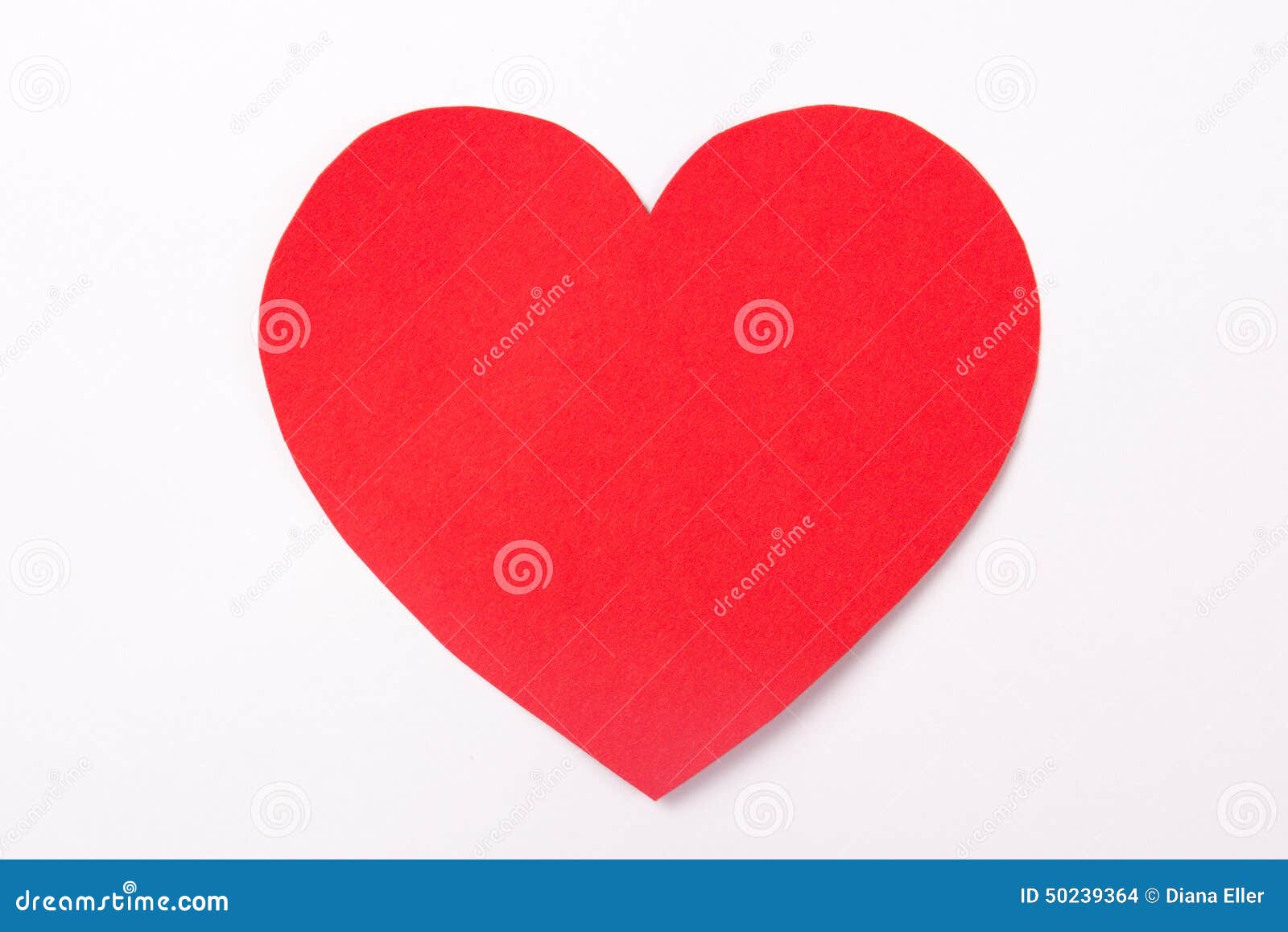Handmade Red Paper Heart Over White Stock Photo Image of beautiful