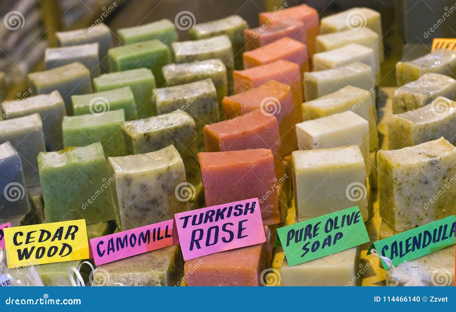 Handmade Soap on the Grand Bazaar in Istanbul, Turkey Stock Photo