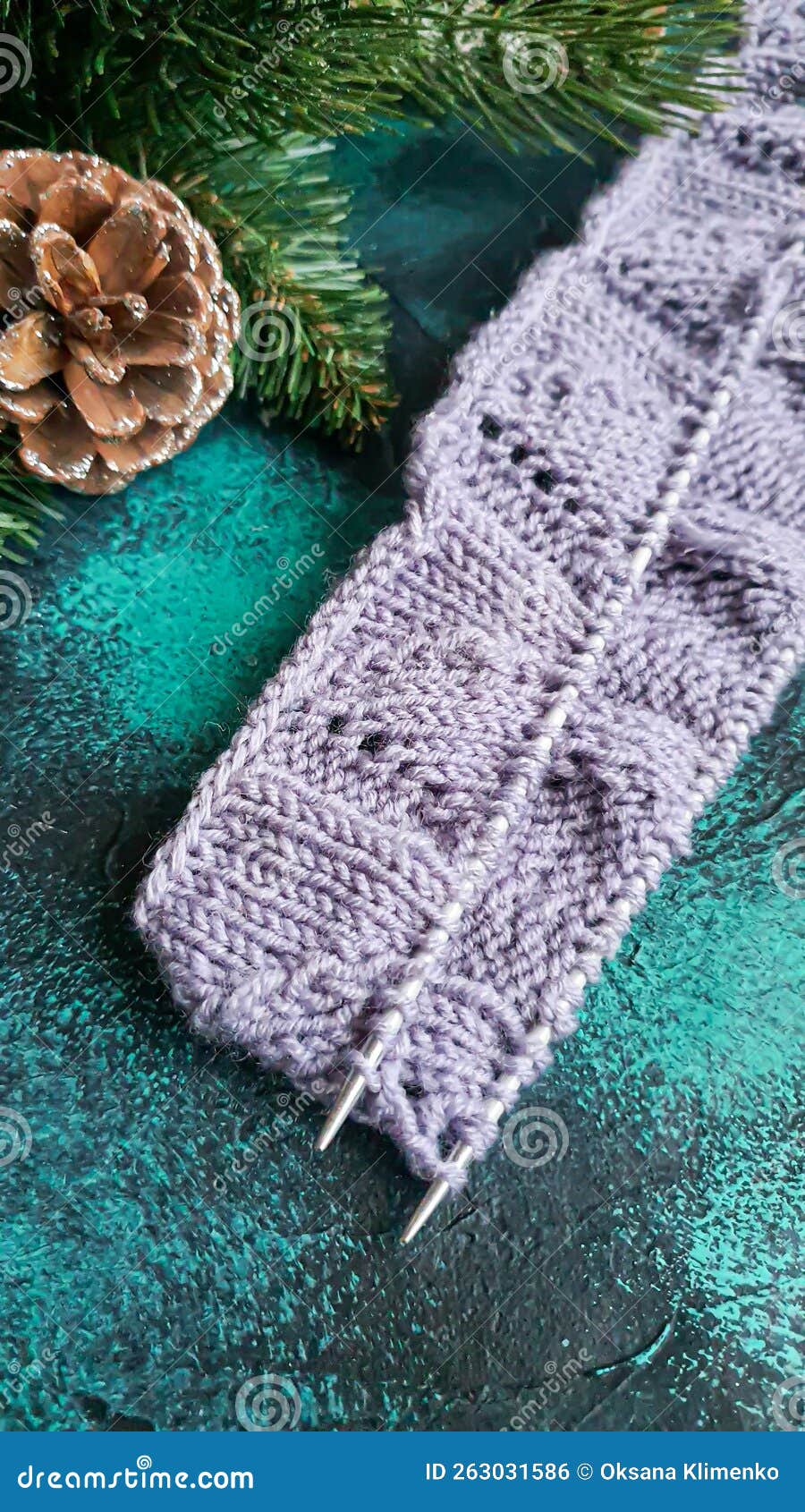 Handmade Sweater. Knitted Fabric from a Lilac Thread Stock Photo ...