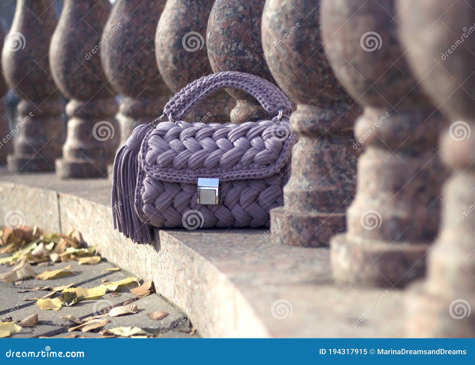 handmade textile knitted bag