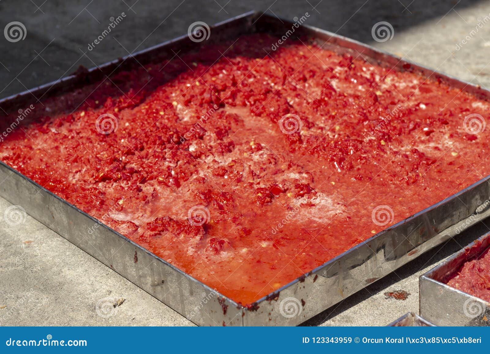 Handmade Tomato Paste Making Process at Sunset Time Stock Image Image of making, pepper 123343959