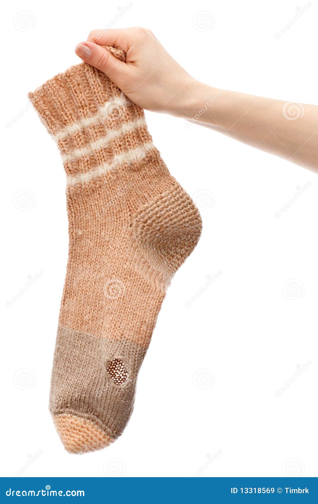 Handmade torn sock stock image. Image of human, clothing - 13318569