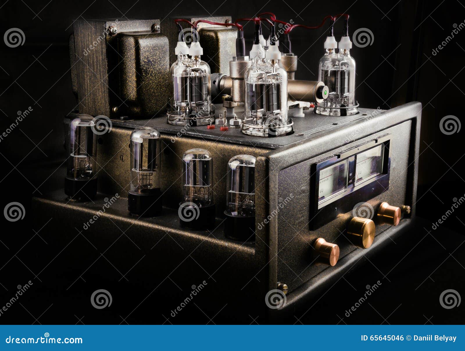 Handmade tube amplifier stock photo. Image of frame, audio 65645046