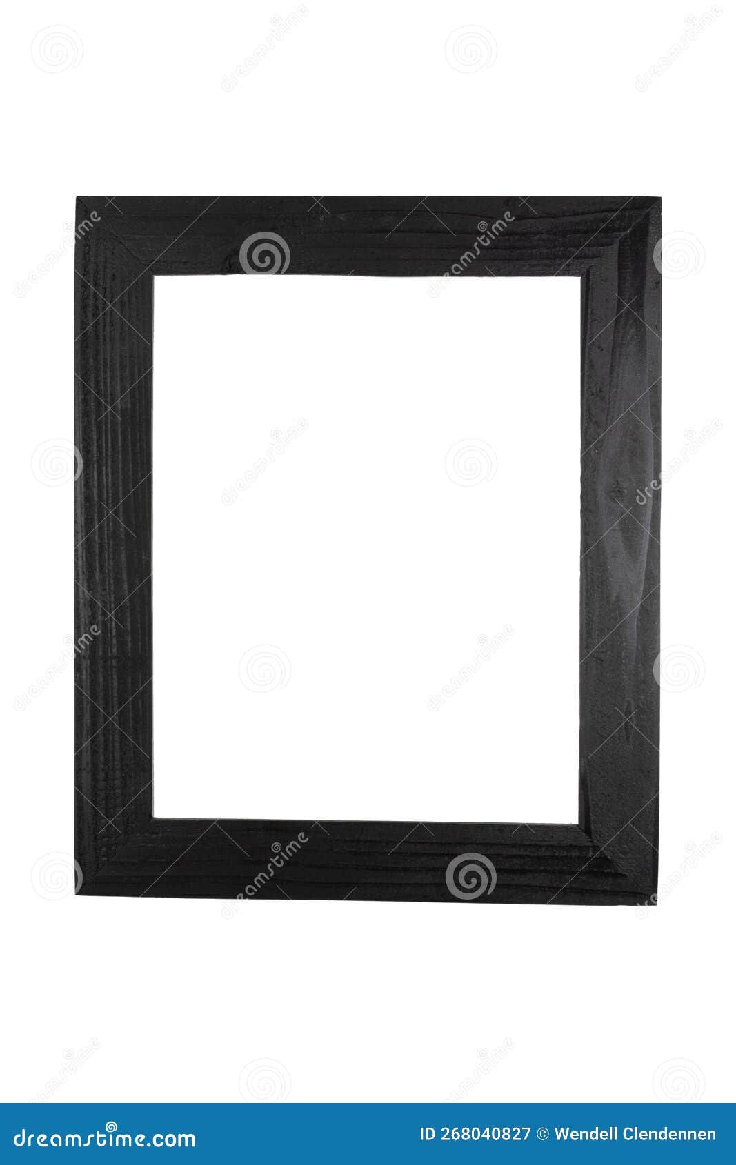 Handmade Wood Rectangular Photo Frame Painted Black Stock Illustration
