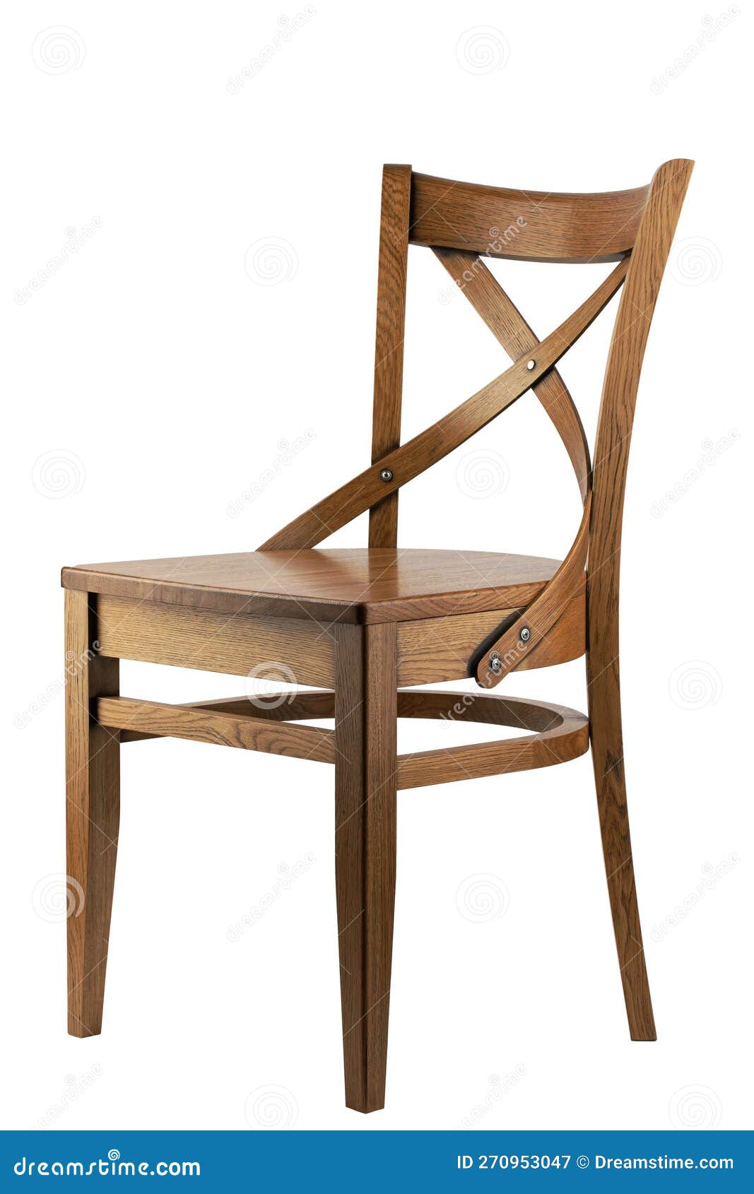 Handmade Wooden Chair Made of Solid Oak, Isolated Stock Image Image