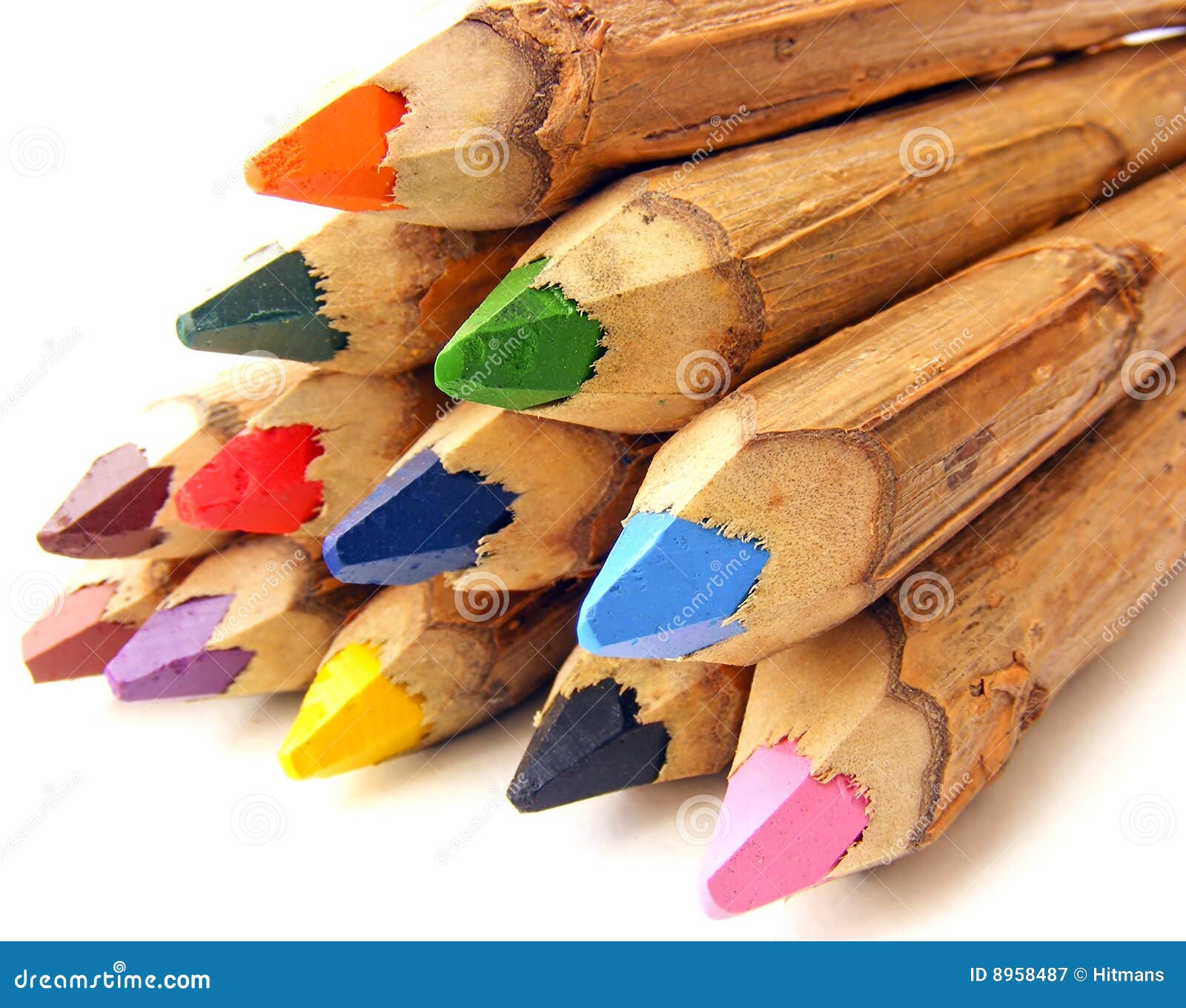 Handmade Wooden Color Pencil Stock Image Image of office, supplies