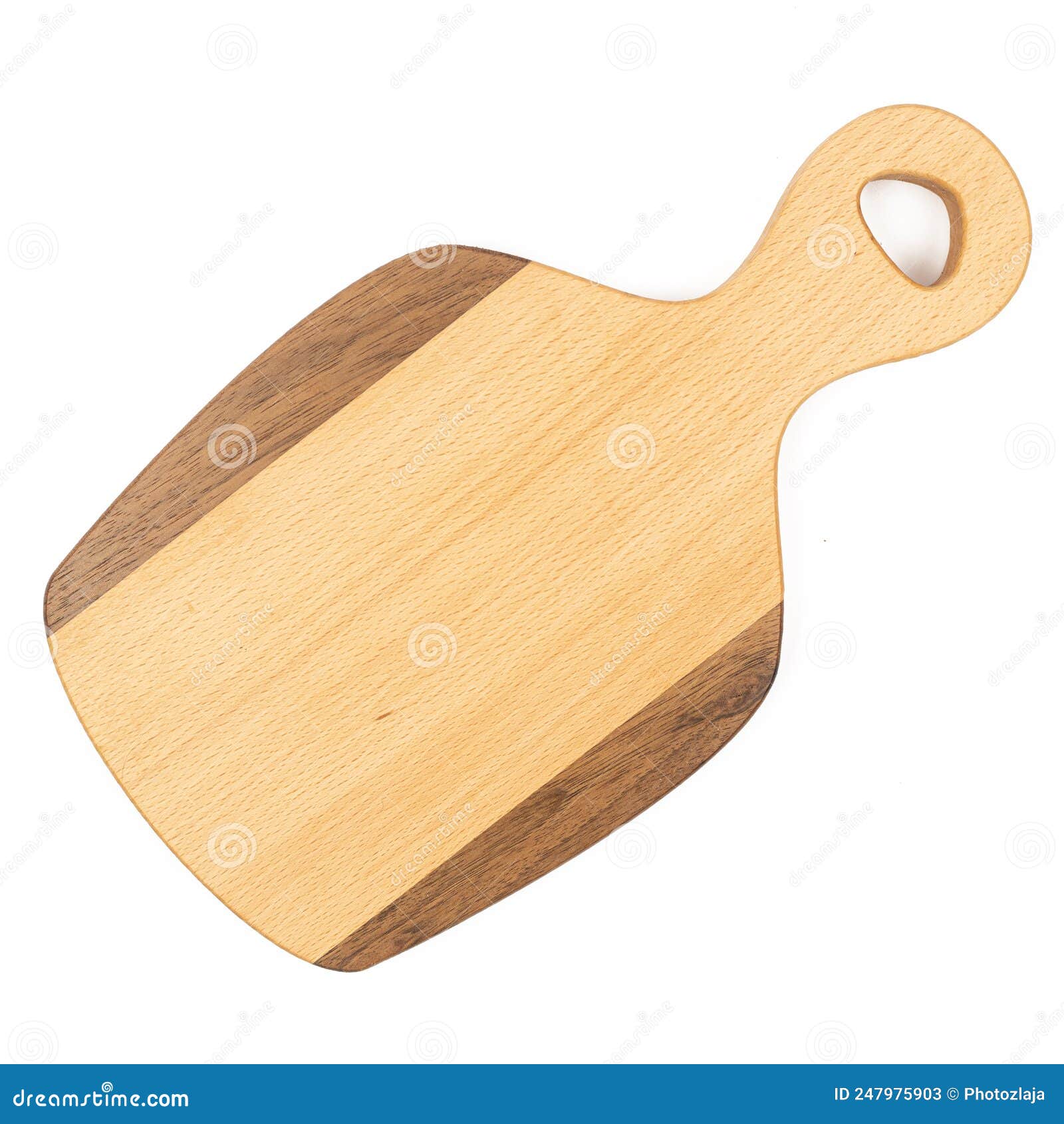 Handmade Wooden Cutting Board Made of Walnut and Beech Stock Image