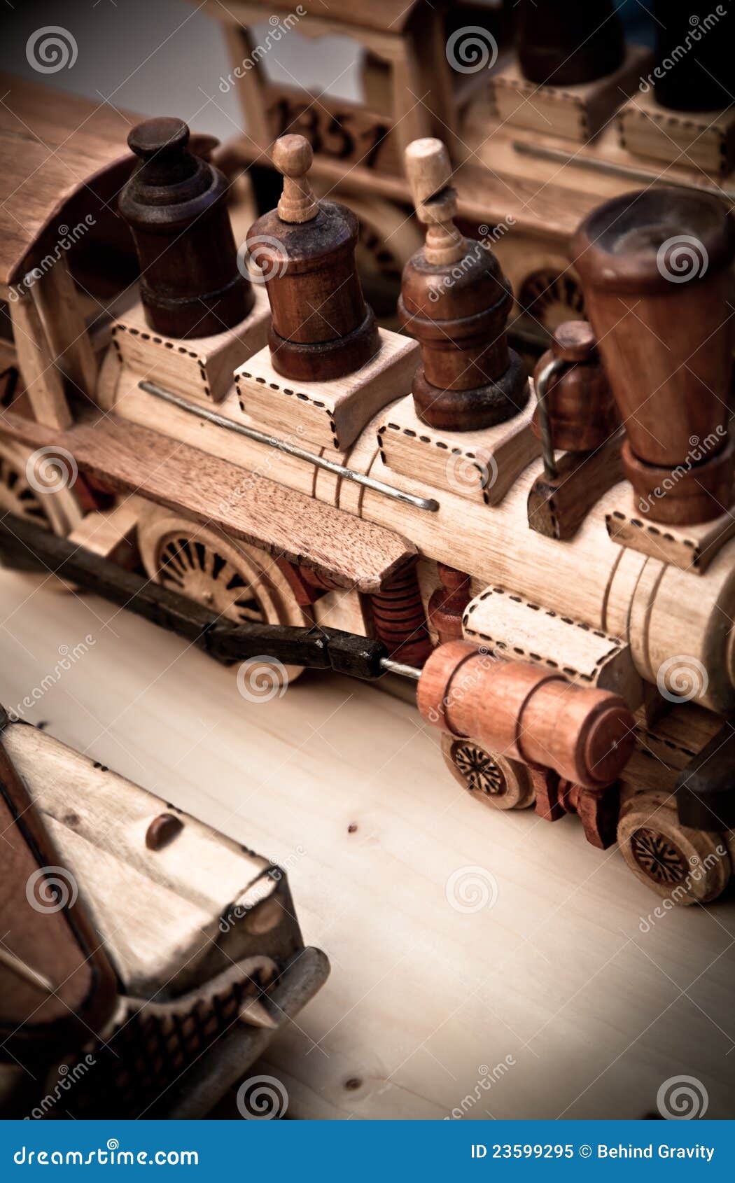 Handmade wooden toy trains stock image. Image of vehicle 
