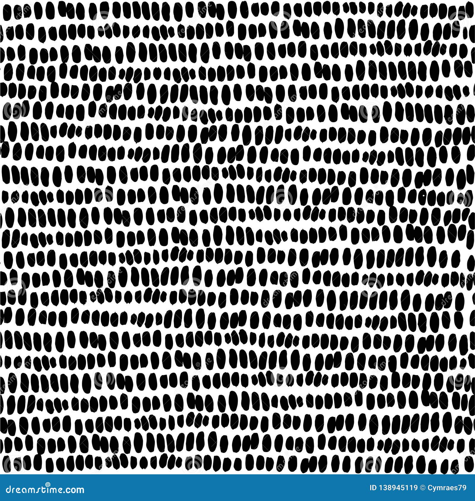 Handpainted Dotty Print Repeat Pattern Black White Stock Illustration -  Illustration of white, repeat: 138945119