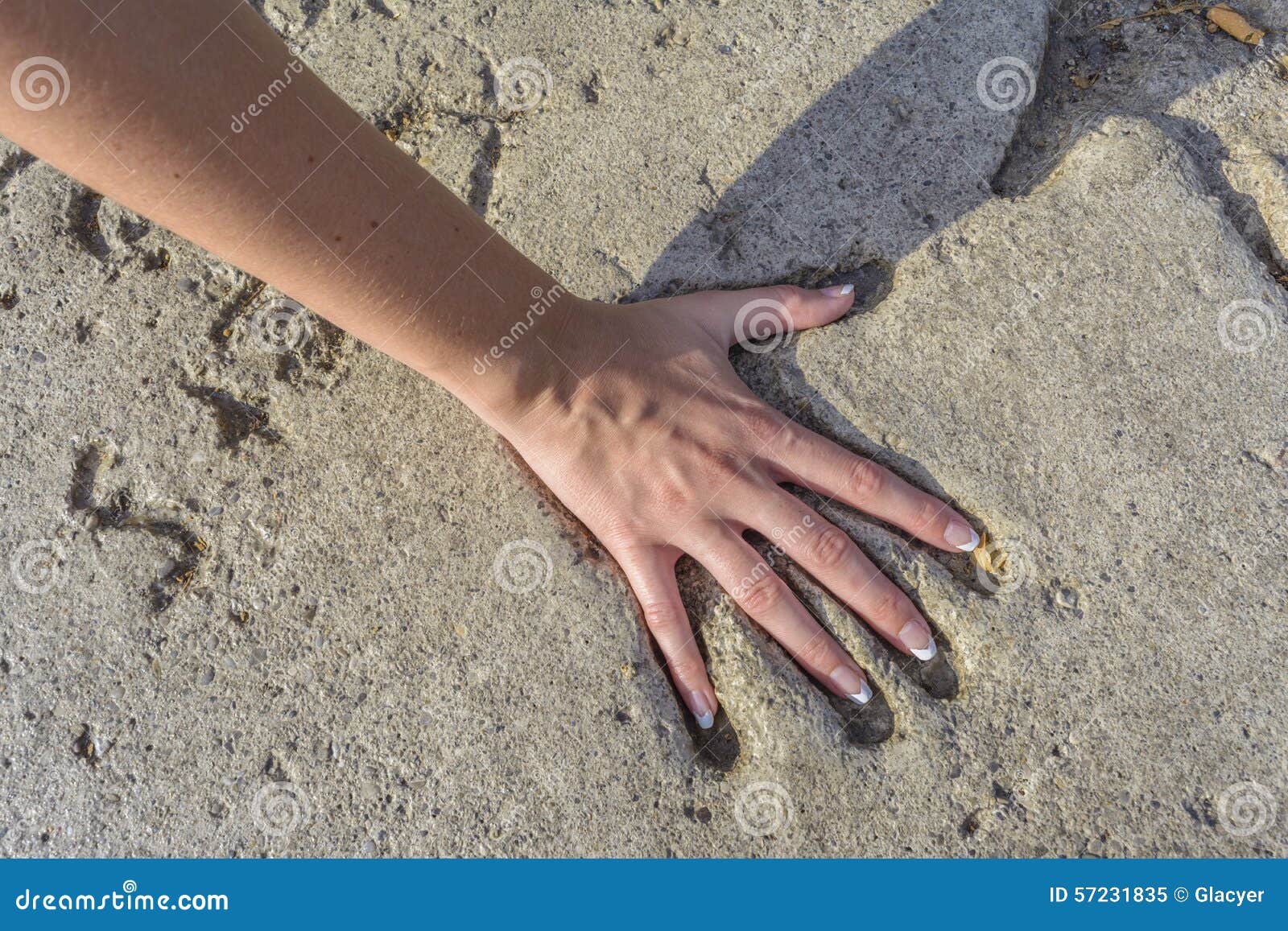 Handprint in cement stock image. Image of design, signature - 57231835