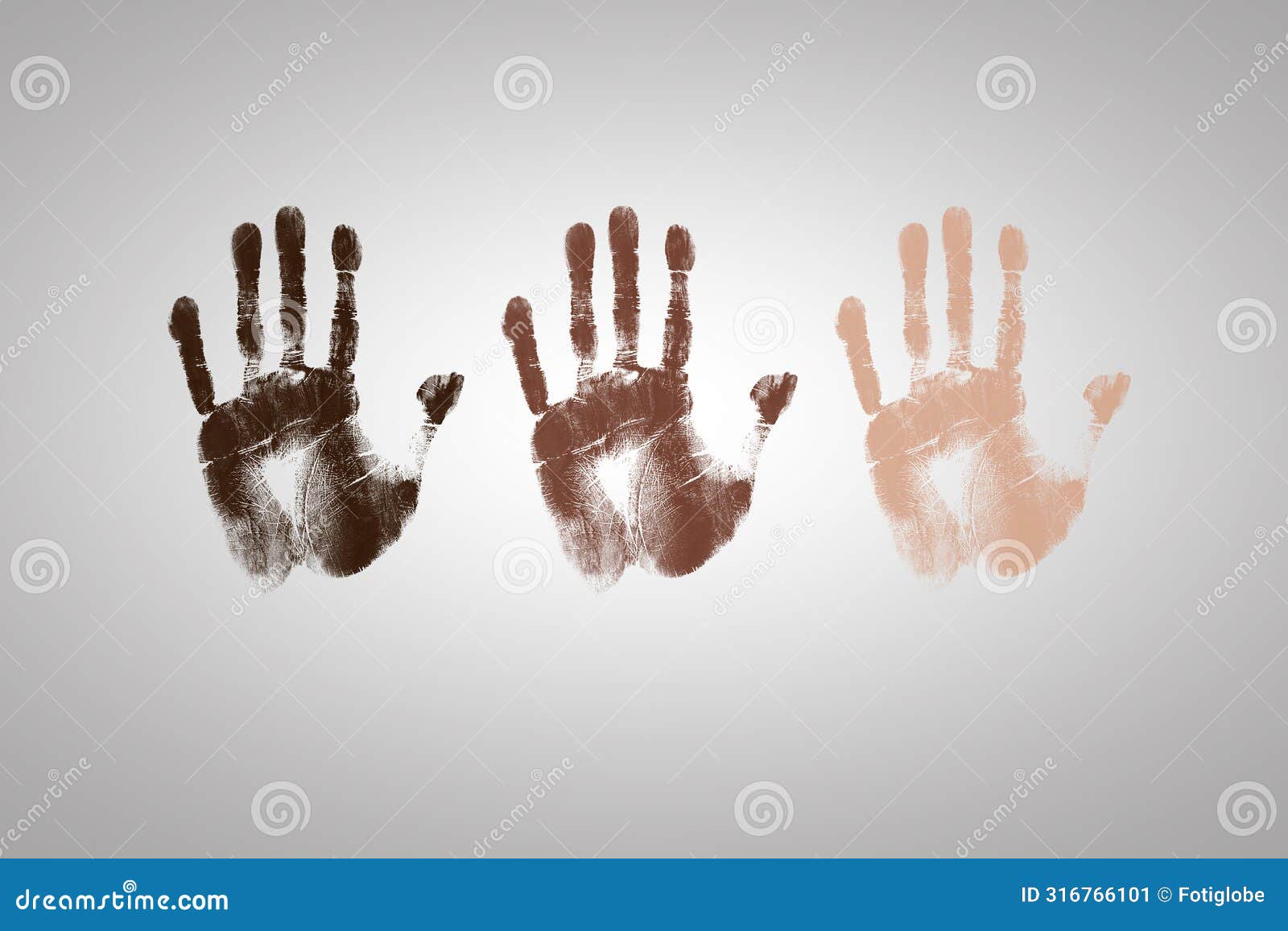 handprint with different colors representing skin colors and ethnicity showing diversity and multiculturalism