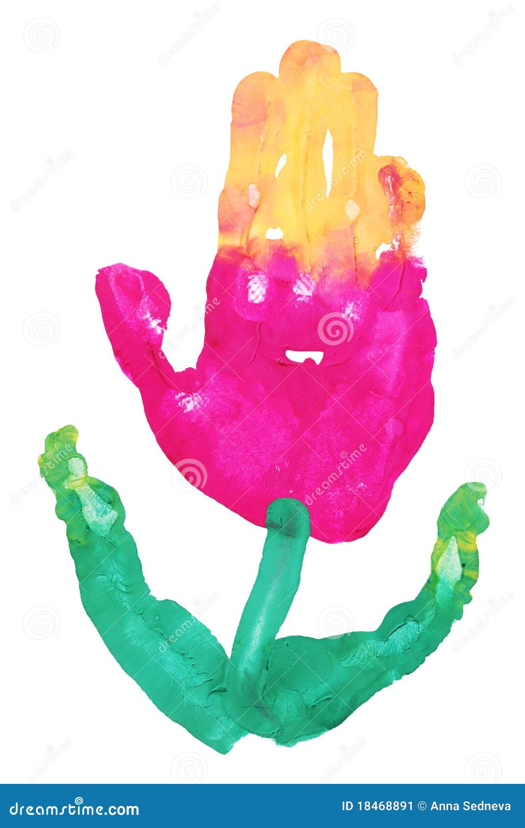 Handprint flower stock image. Image of design, green - 18468891