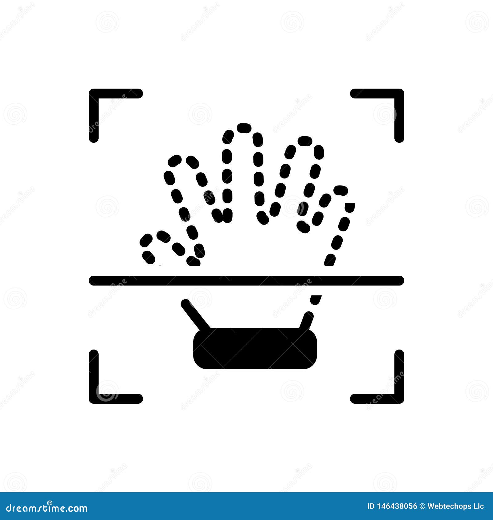 black solid icon for handprint, identity and creativity