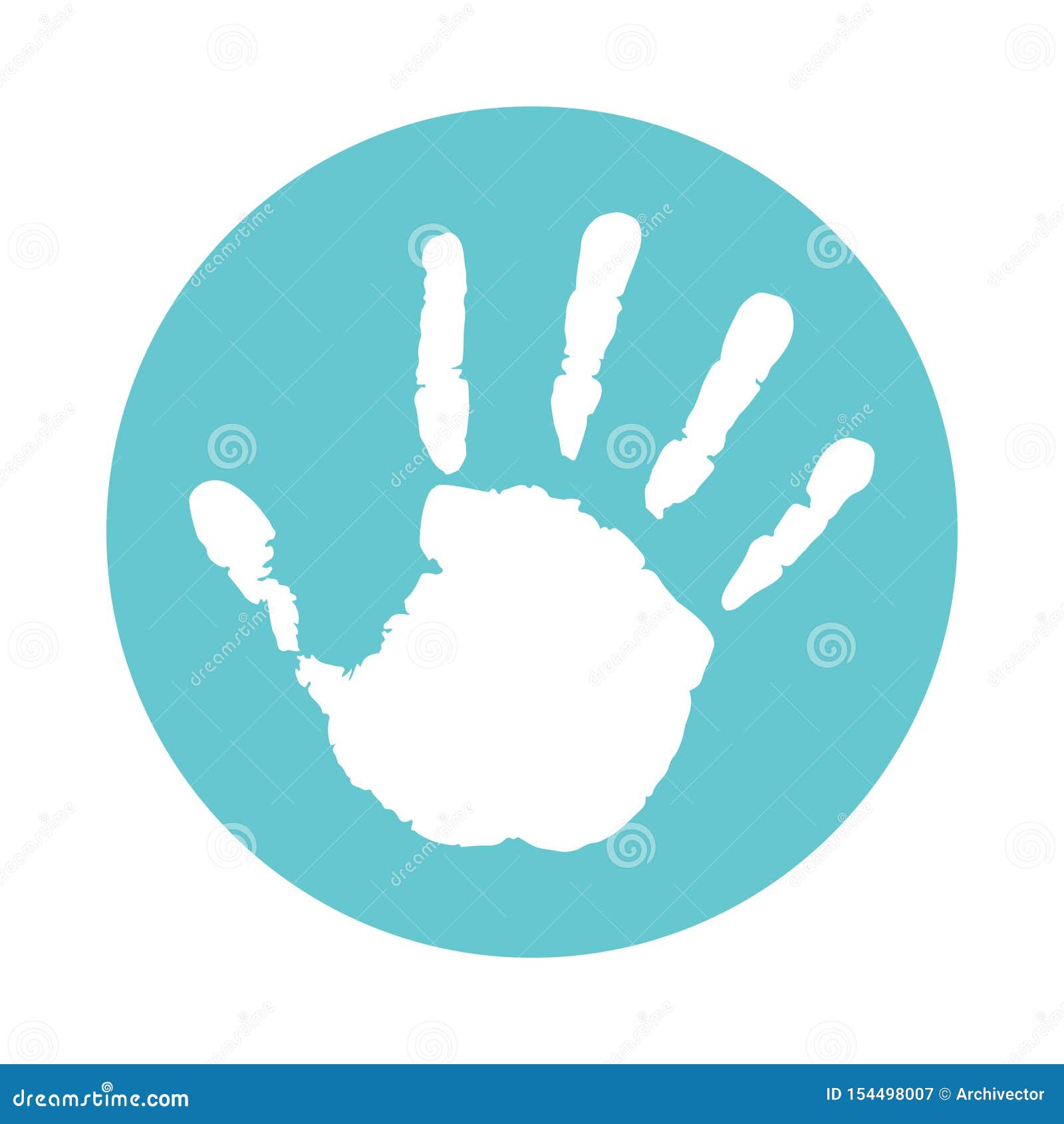 Download Palmprint Child Sign In The Circle Stock Vector ...