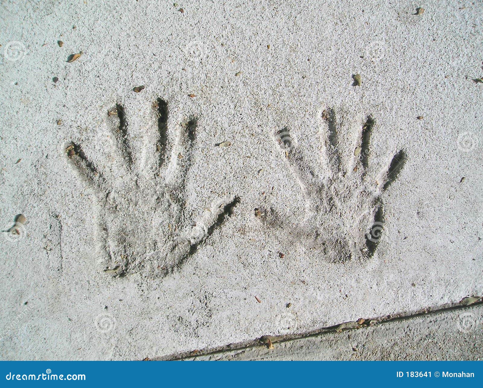 Handprints in Cement stock image. Image of play, stone - 183641