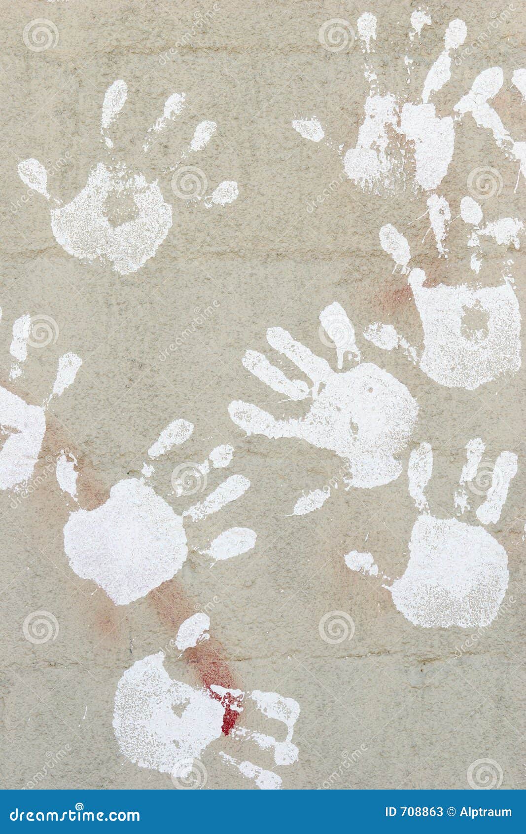 Handprints on cement stock illustration. Illustration of painting - 708863