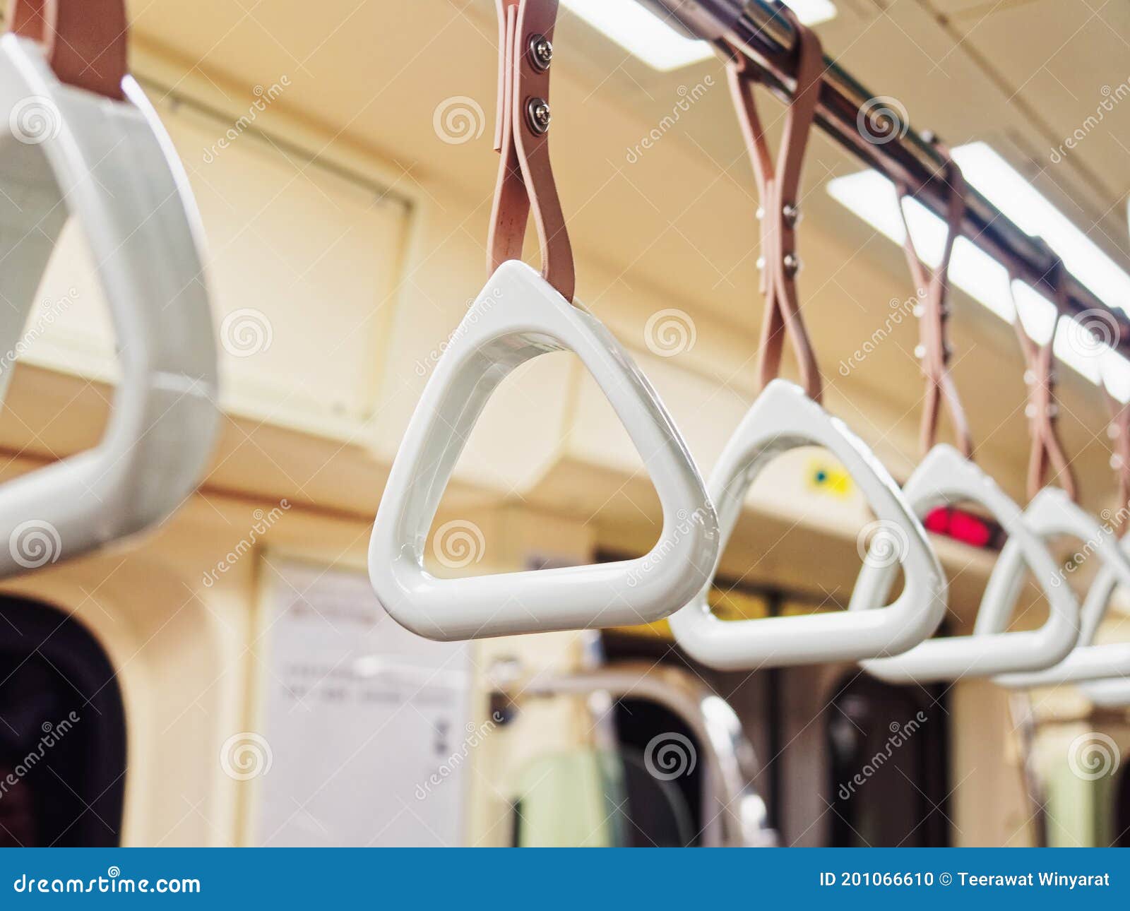 handrails in subway train public transportation