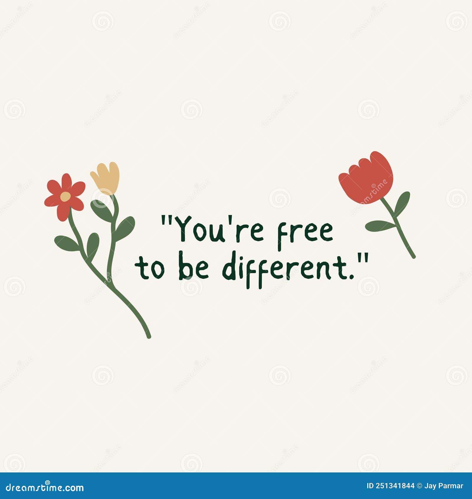 Handrawn Cute Flower Quotes Instagram Post Stock Illustration Illustration of leaf, handrawn