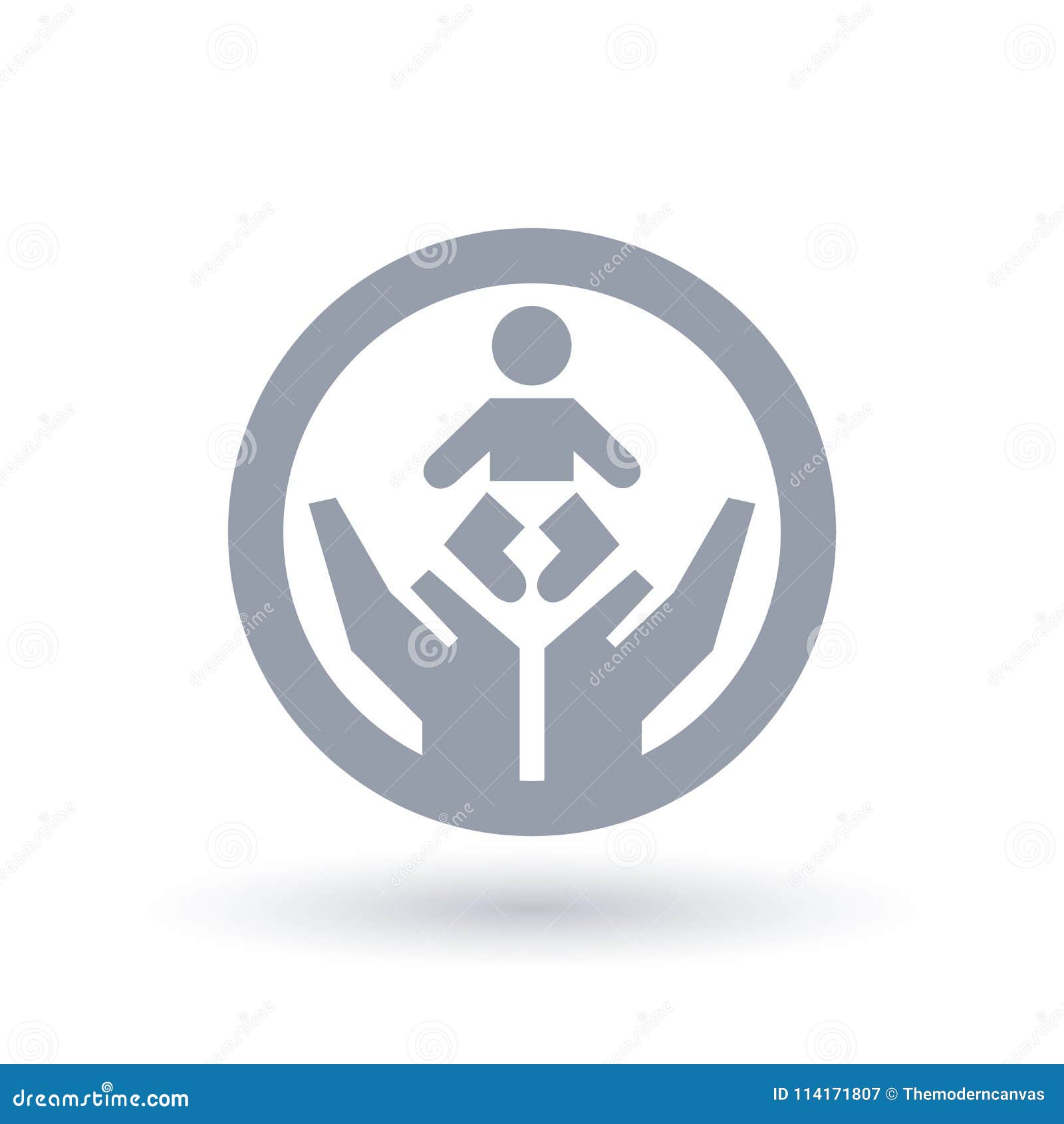 hands and baby icon. infant . newborn sign.