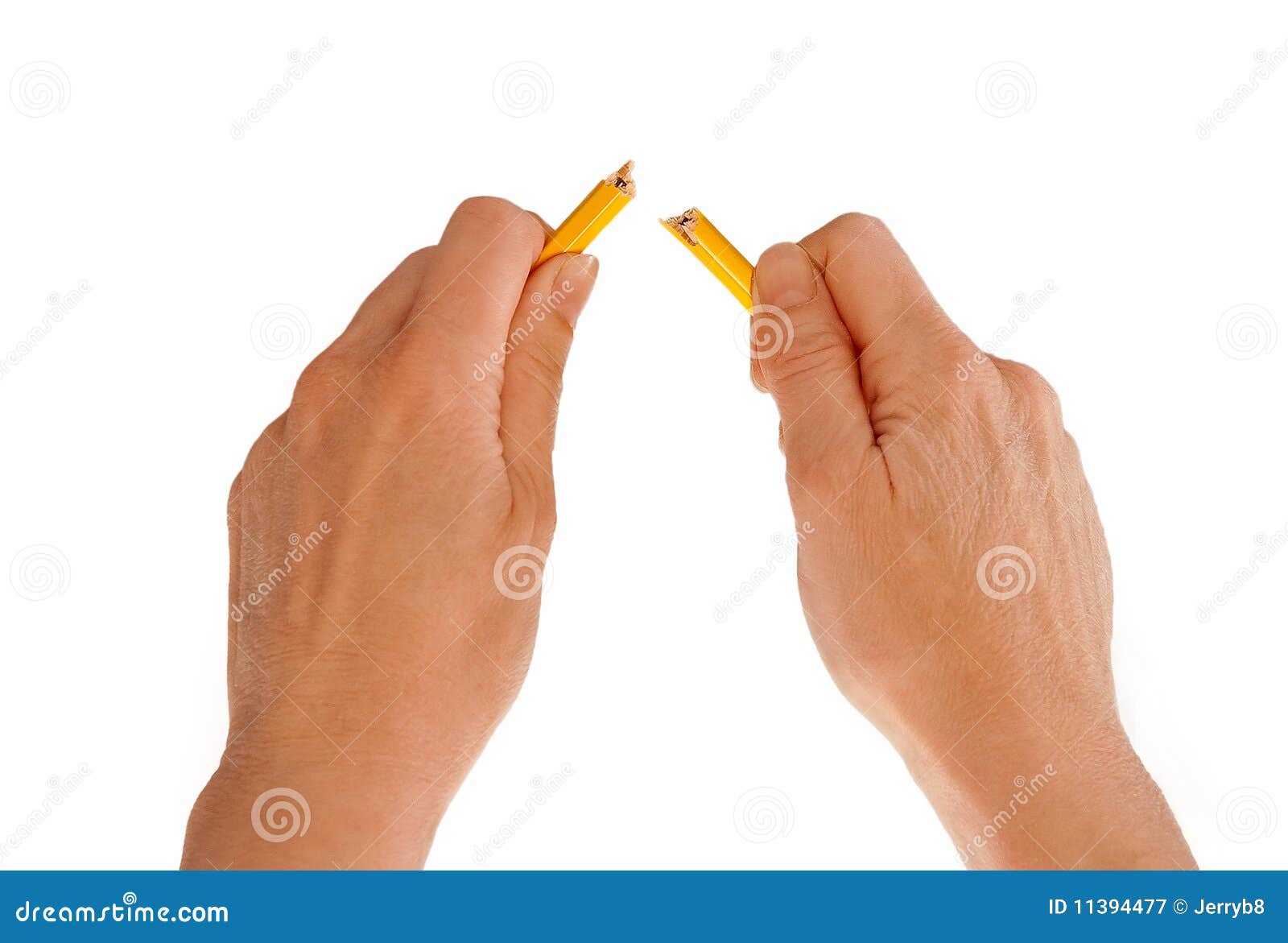 hands breaking pencil