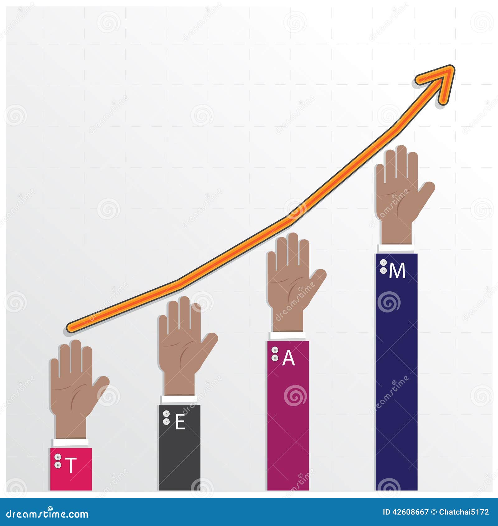 Graph With Increase Report. Diagram With Rise And Gain Progress ...