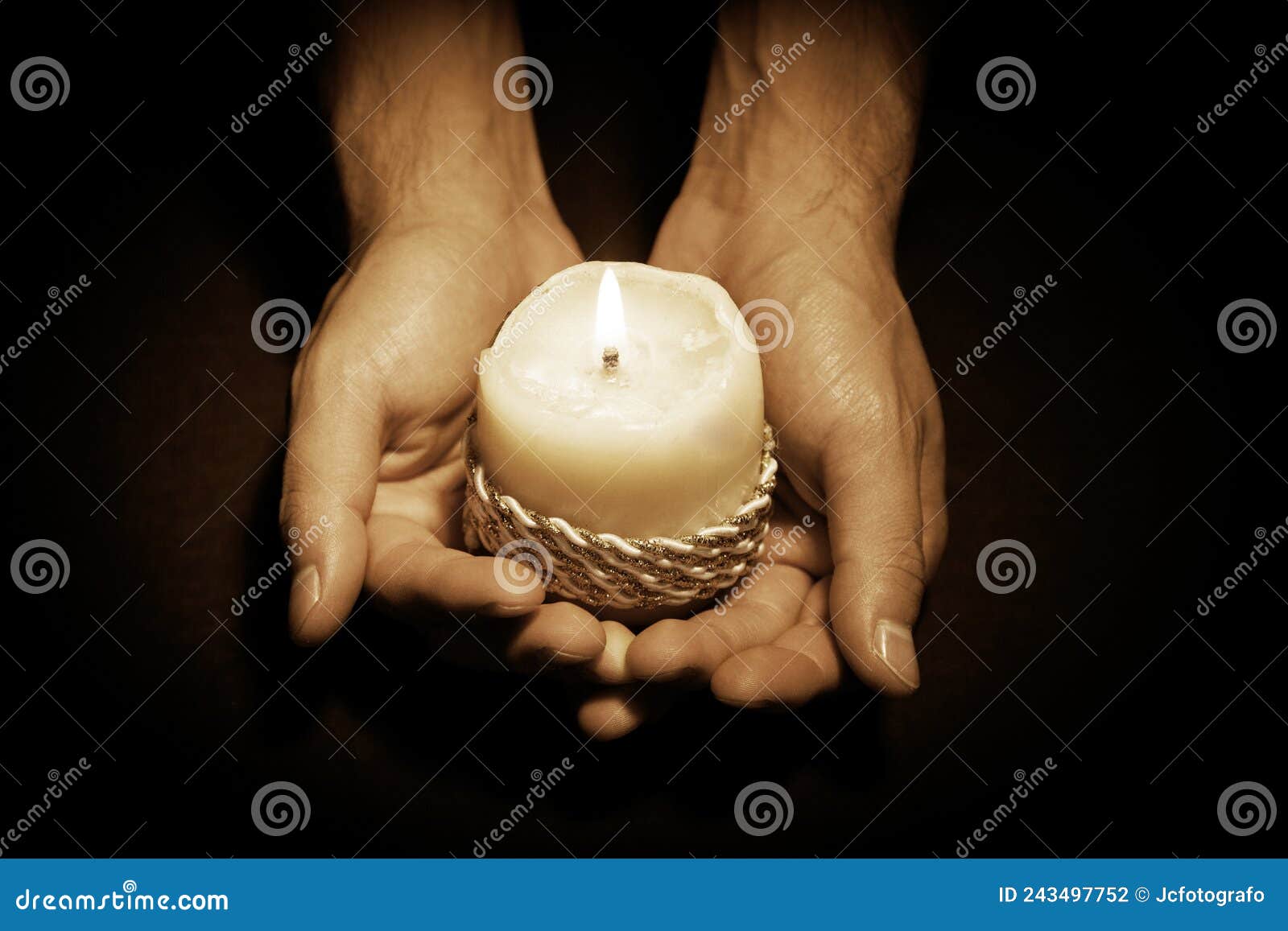 Hands with candle stock photo. Image of confession, holy 243497752