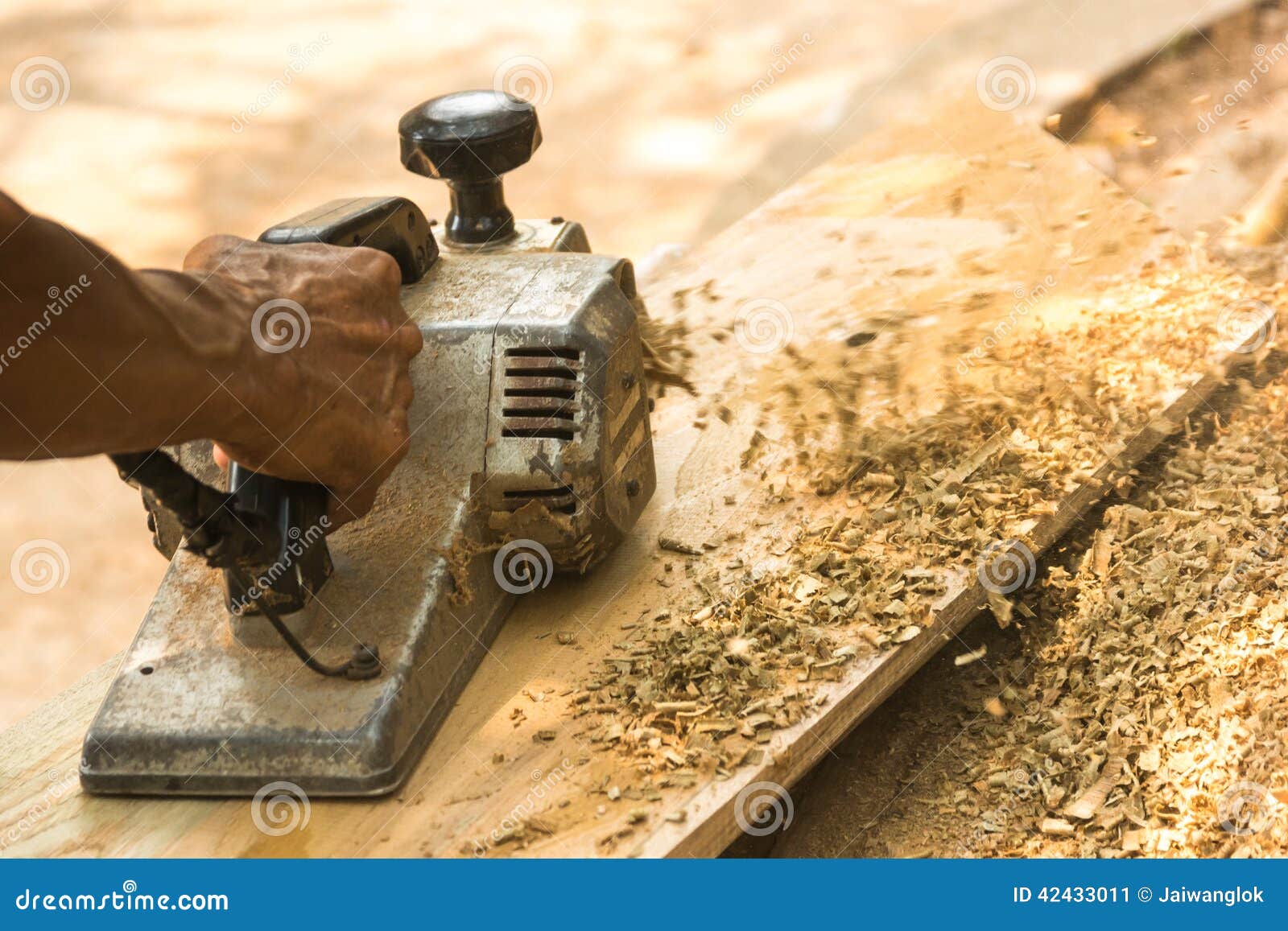 Hands of a Carpenter Planing Wood Stock Image Image of carver