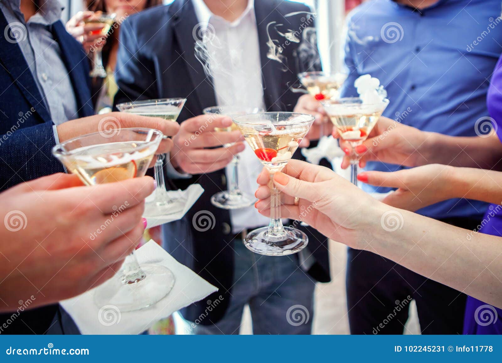 Hands Clink Glasses With Champagne Stock Image Image Of Celebratory