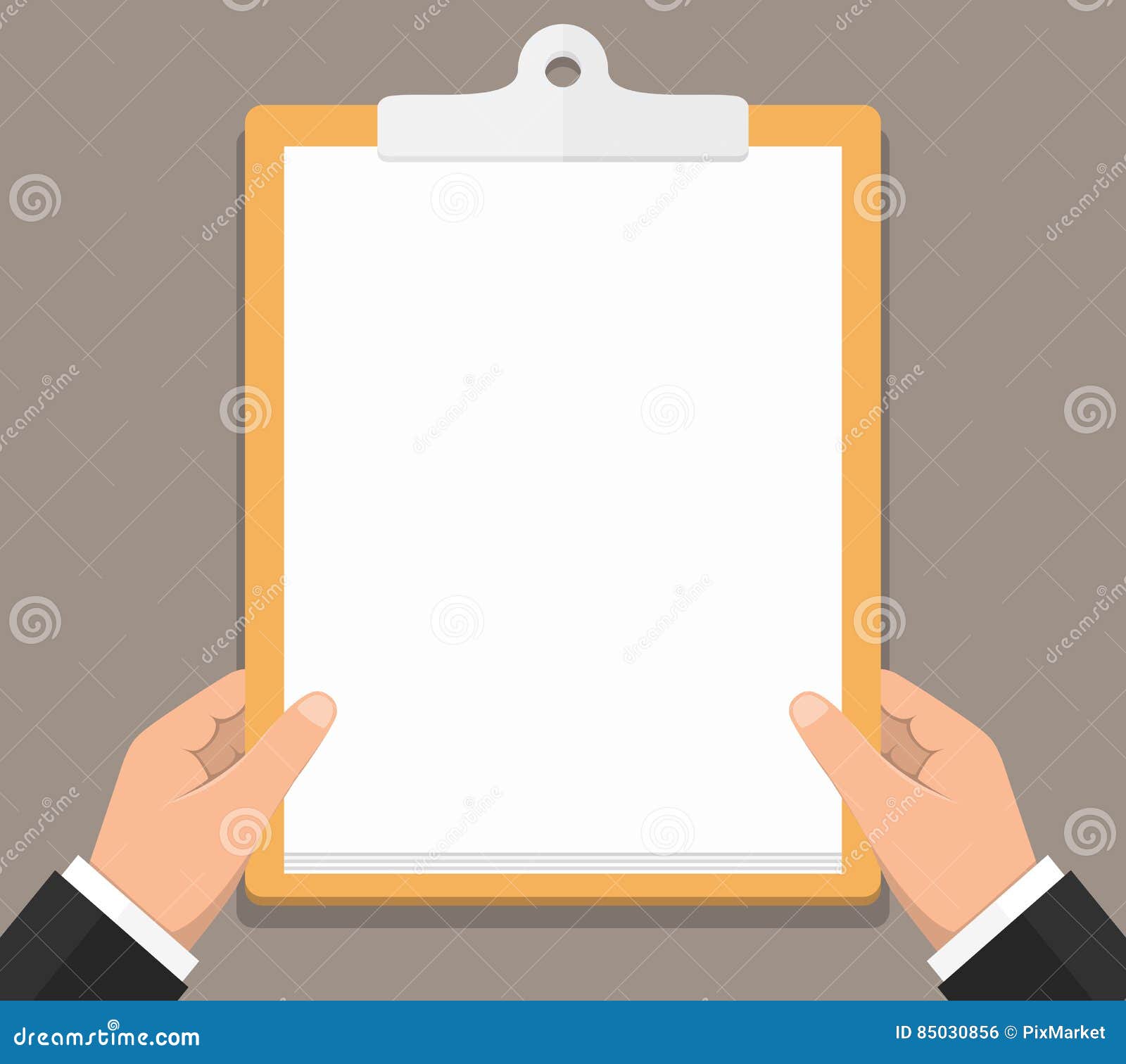Hands with Clipboard stock vector. Illustration of hand - 85030856