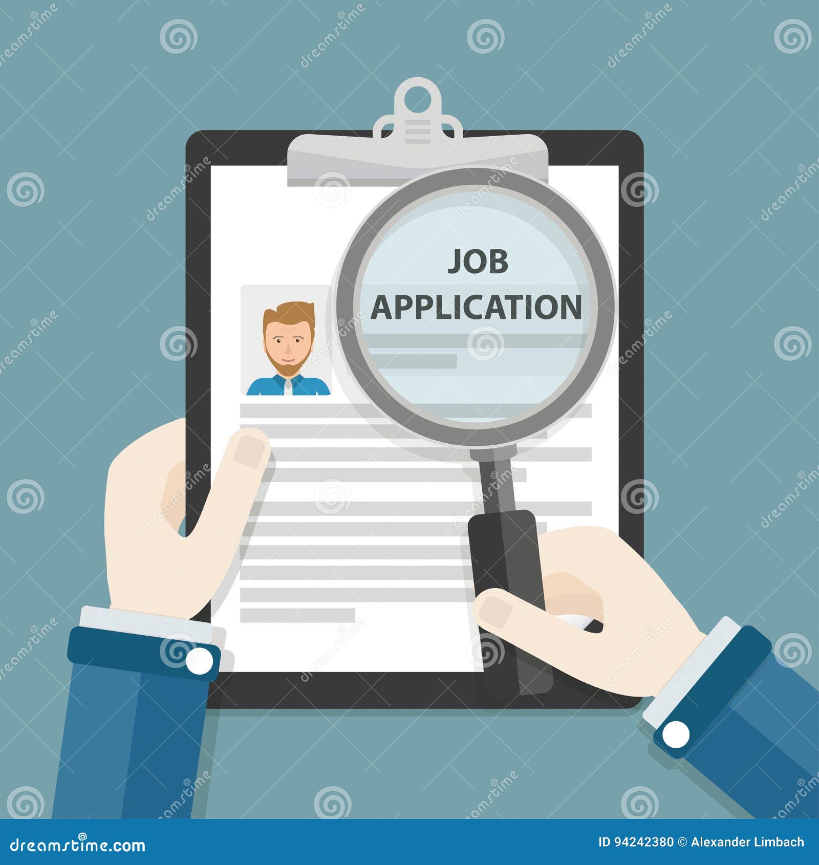 Hands Clipboard Job Application Loupe Stock Illustration Illustration of managing, copy 94242380