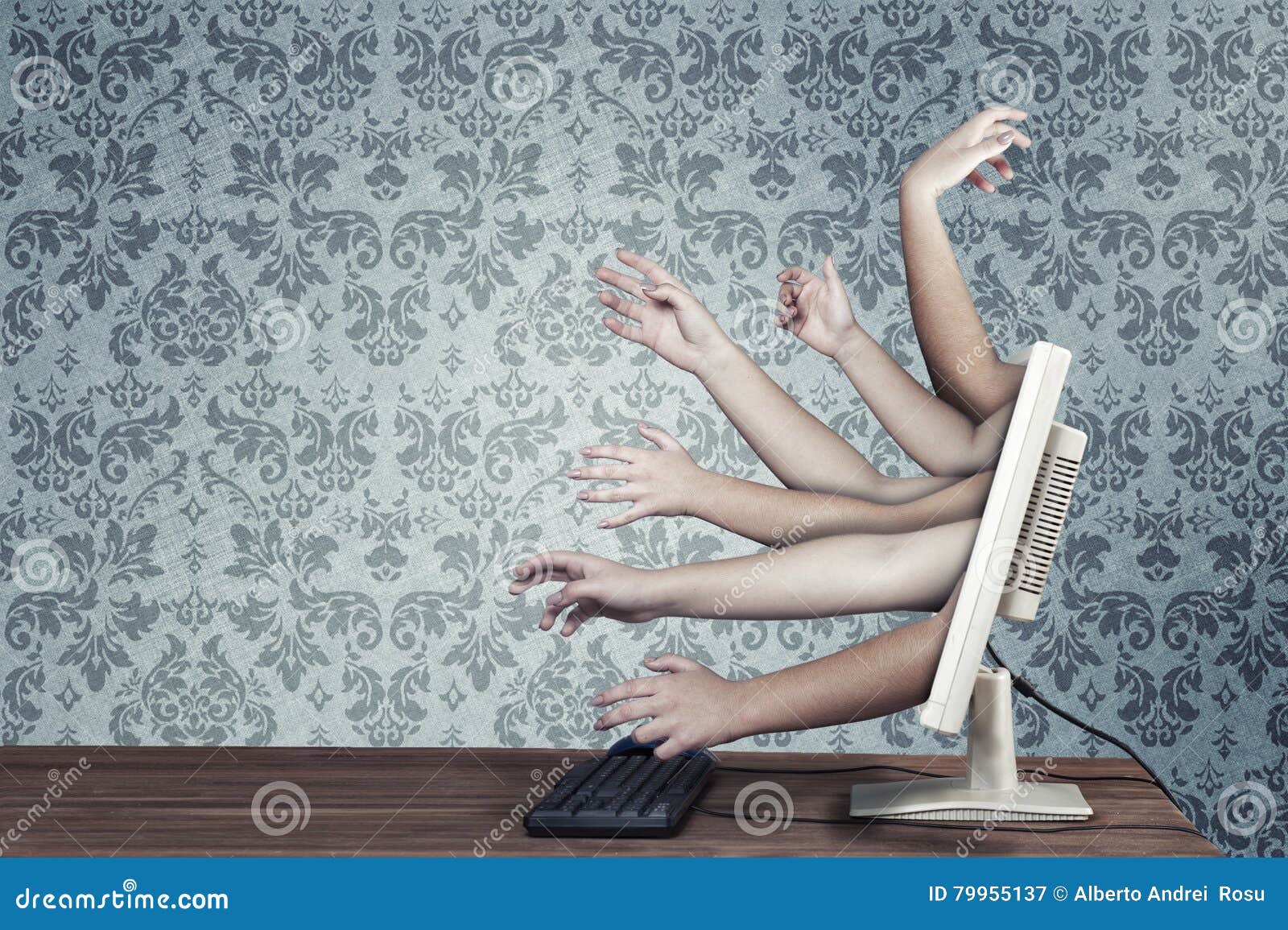 Hands coming out stock image. Image of gesture, composite 79955137