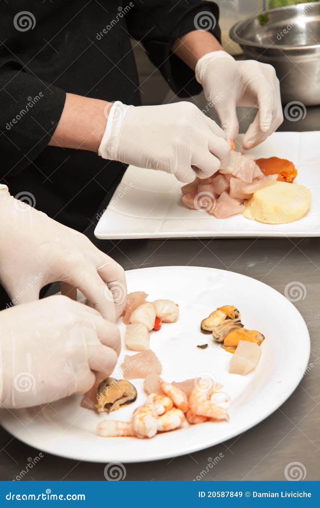Hands cooking stock image. Image of food, dish, preparation 20587849