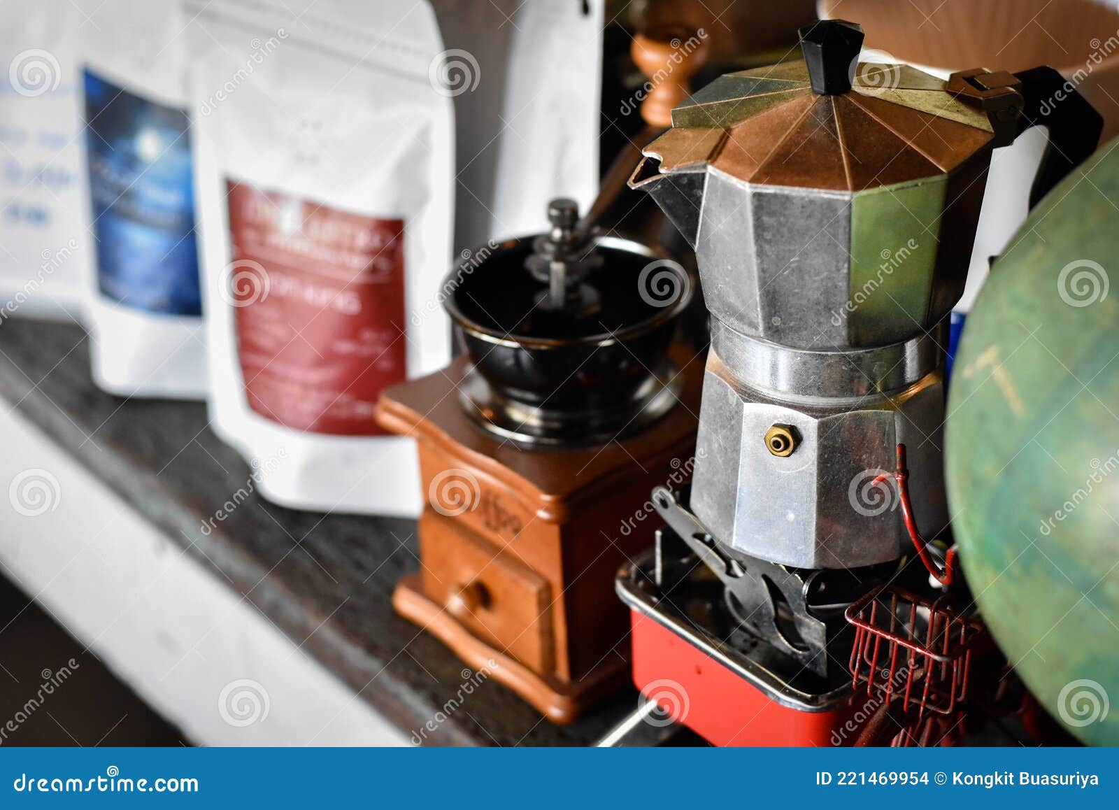 Hands Drip Coffee Set in the Coffee Shop Stock Photo Image of dark