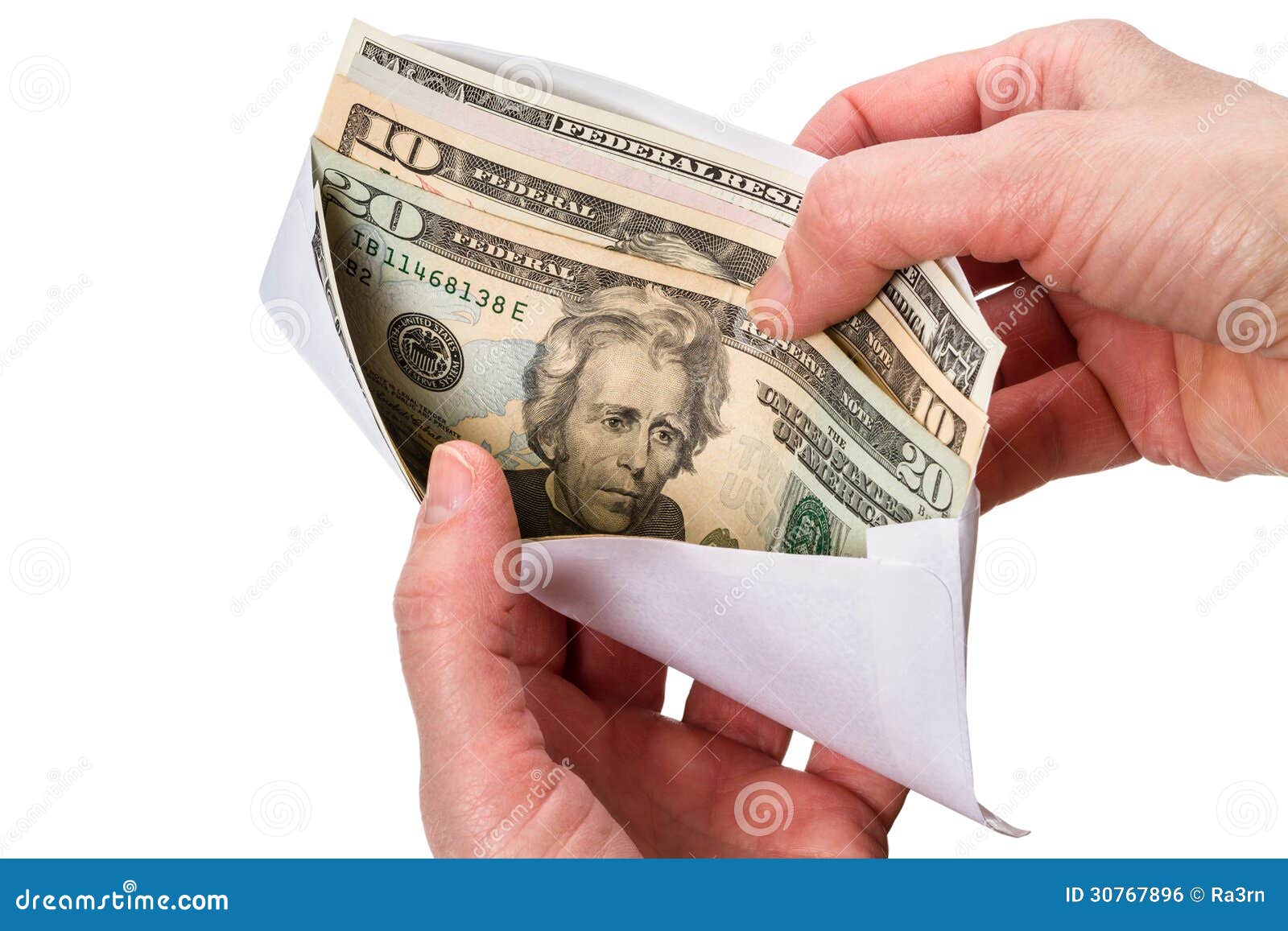 Hands And Envelope With Paper Currency Stock Photo Image of white, closeup 30767896