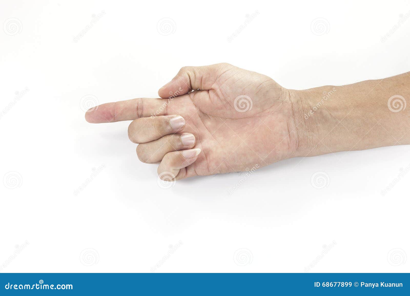 Hands with Fingers Male Asia on a White Background. Stock Image - Image ...