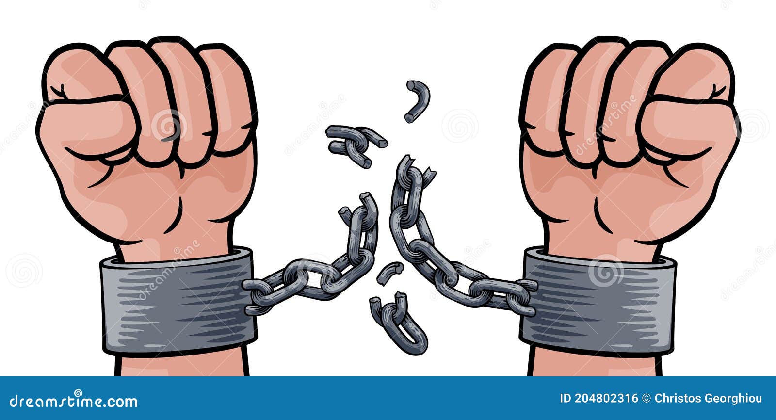 hands breaking chain shackles cuffs freedom 